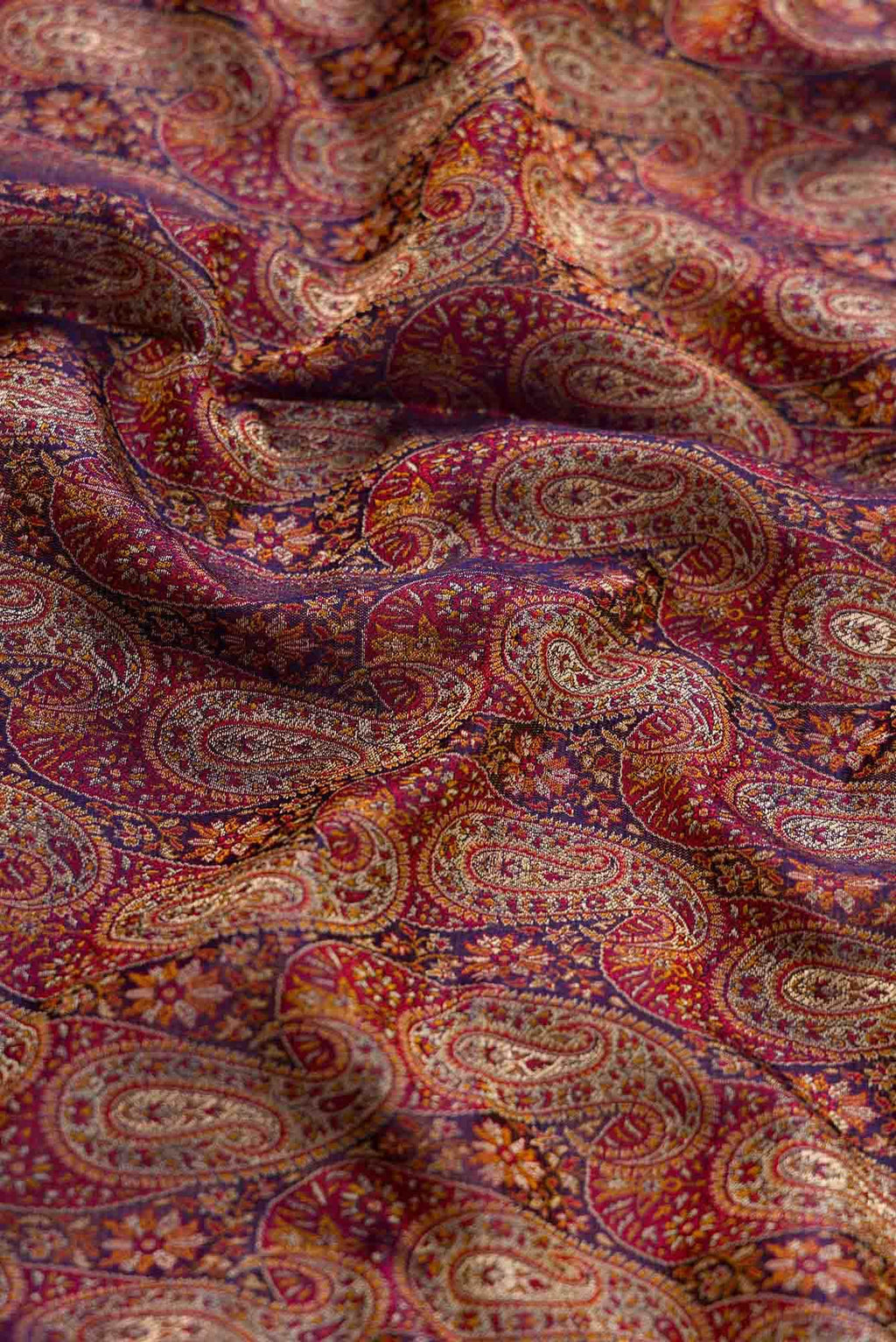 Navy Blue Banarasi Silk Dress Material
