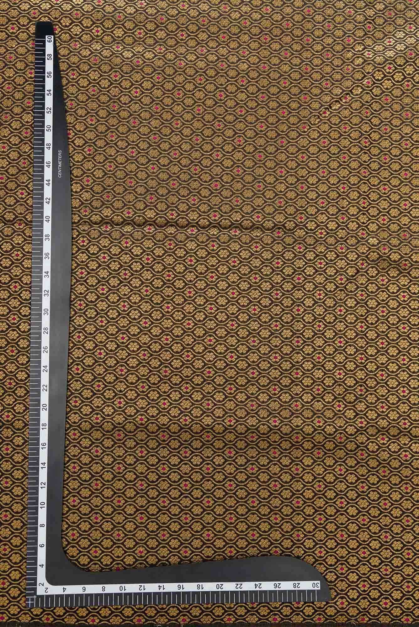 Black Blended Banarasi Silk Dress Material