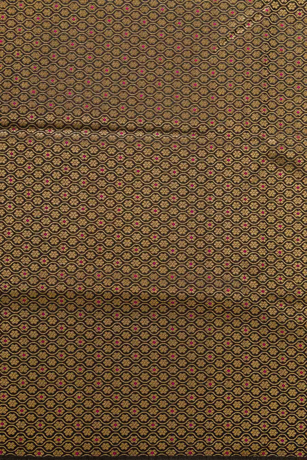 Black Blended Banarasi Silk Dress Material