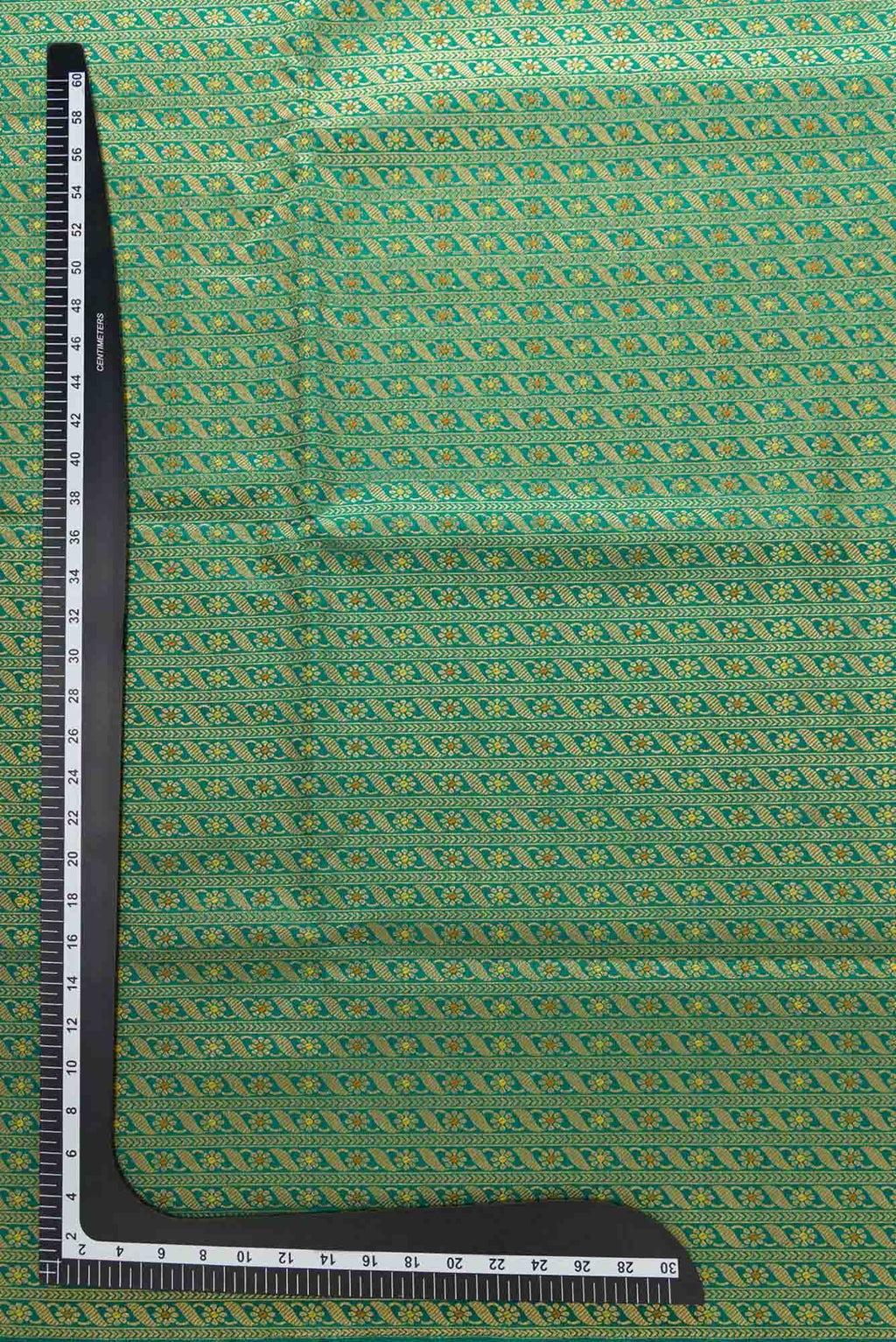 Green Blended Banarasi Silk Dress Material