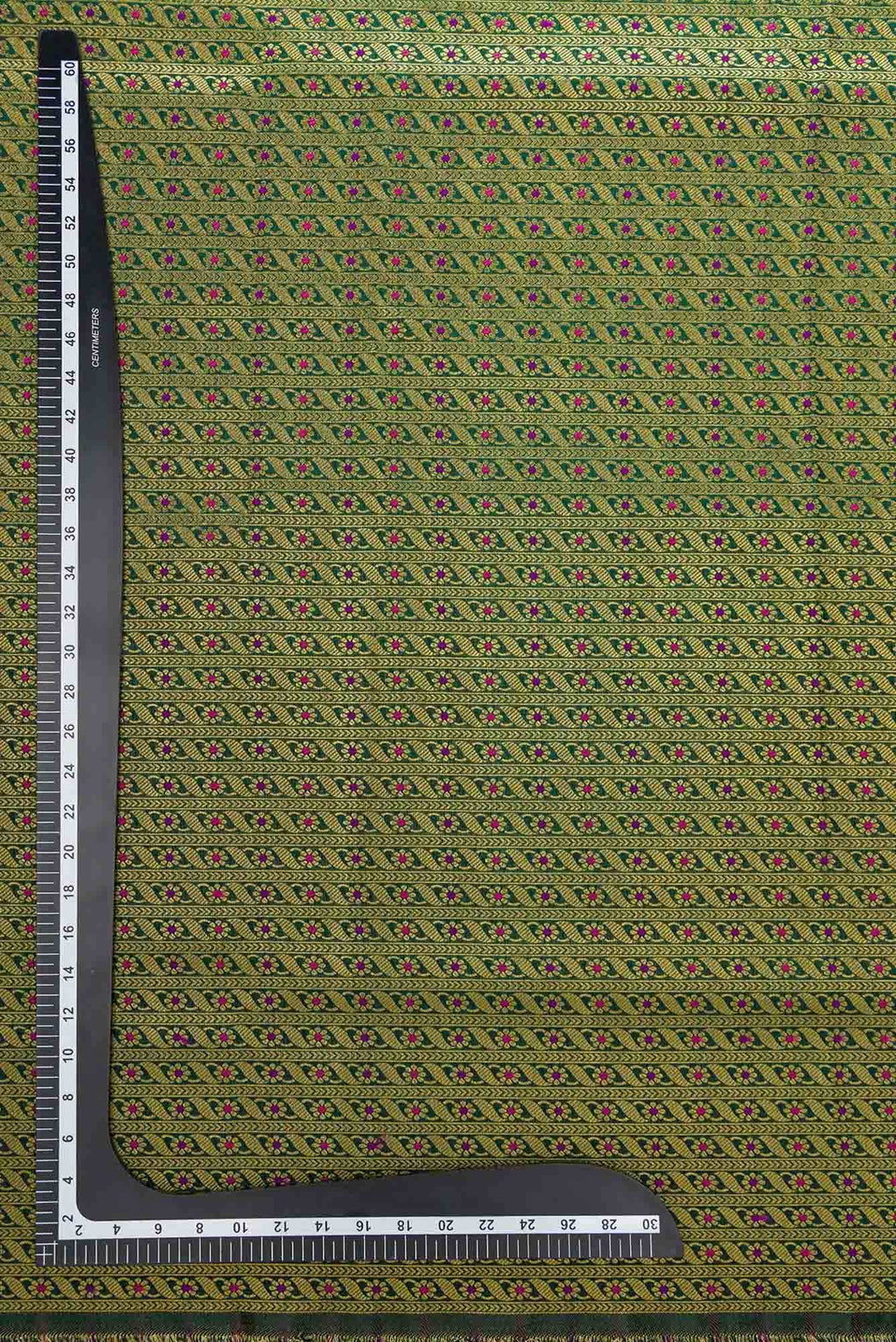Green Blended Banarasi Silk Dress Material