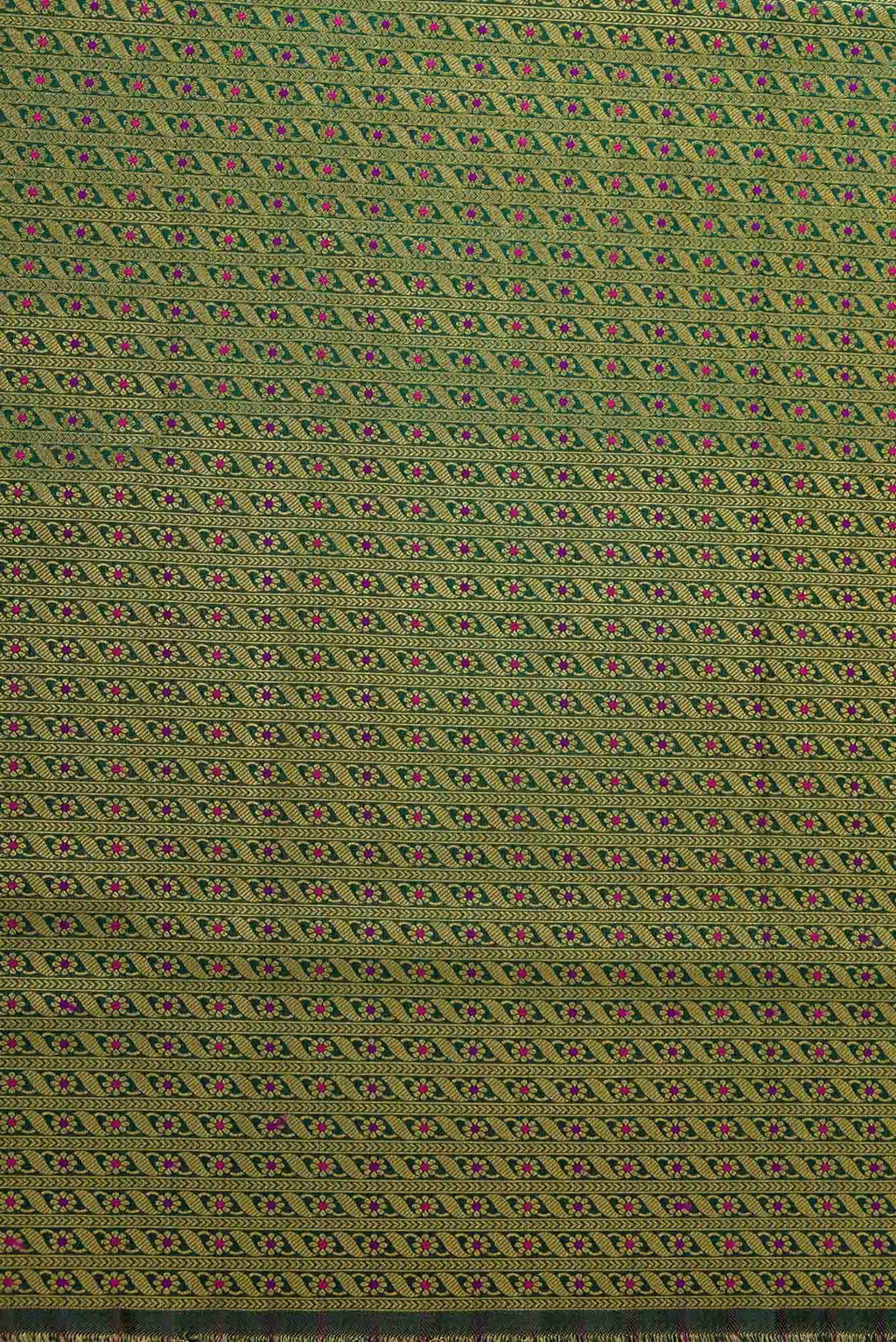 Green Blended Banarasi Silk Dress Material