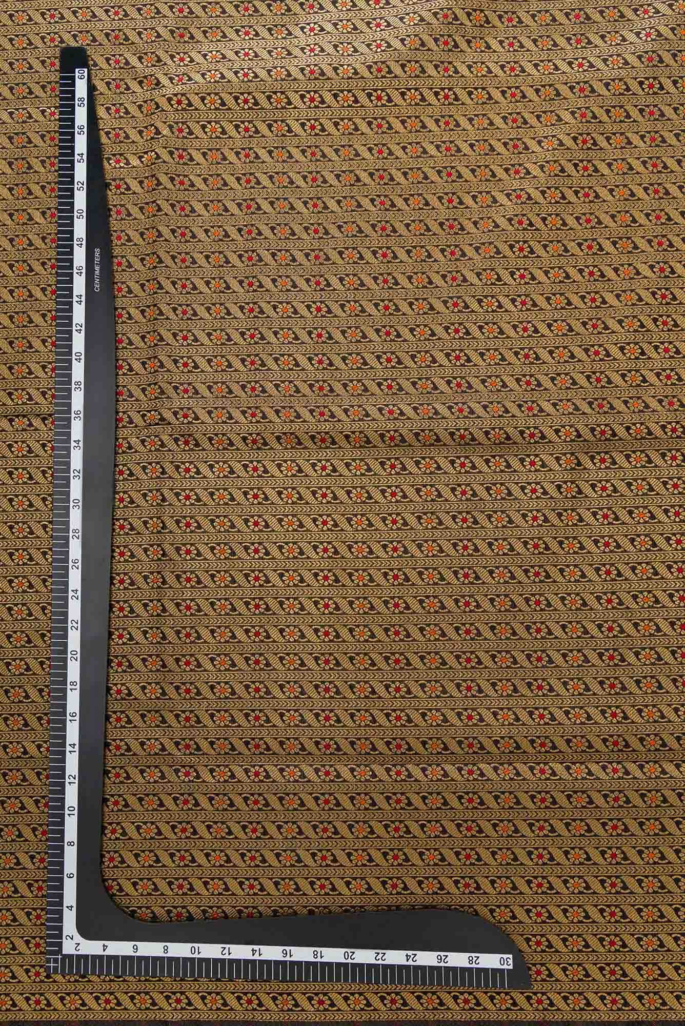Black Blended Banarasi Silk Dress Material