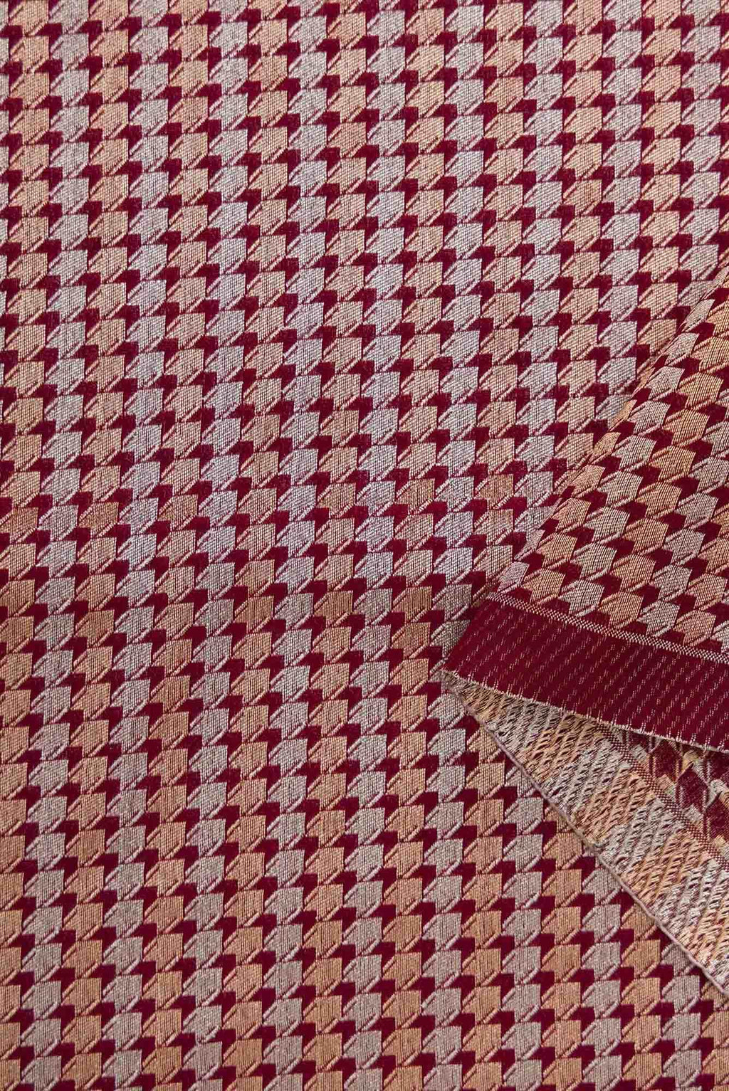 Maroon Blended Banarasi Silk Dress Material