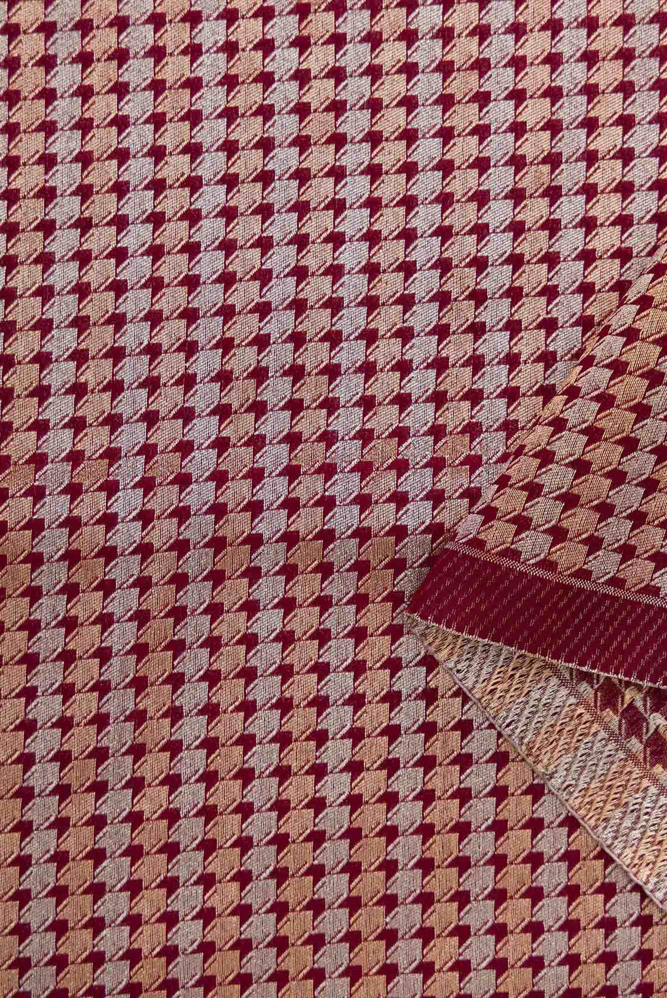 Maroon Blended Banarasi Silk Dress Material