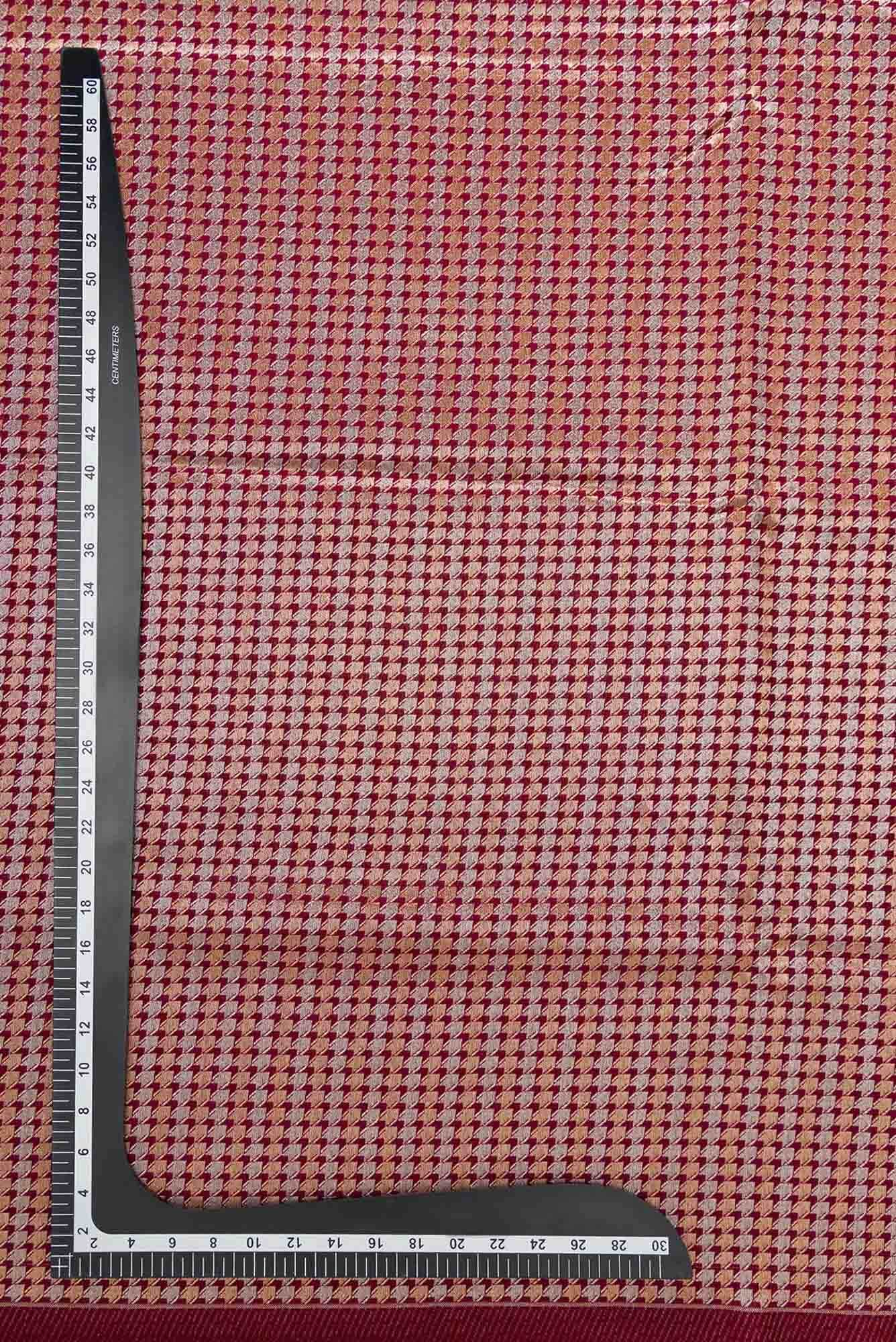 Maroon Blended Banarasi Silk Dress Material
