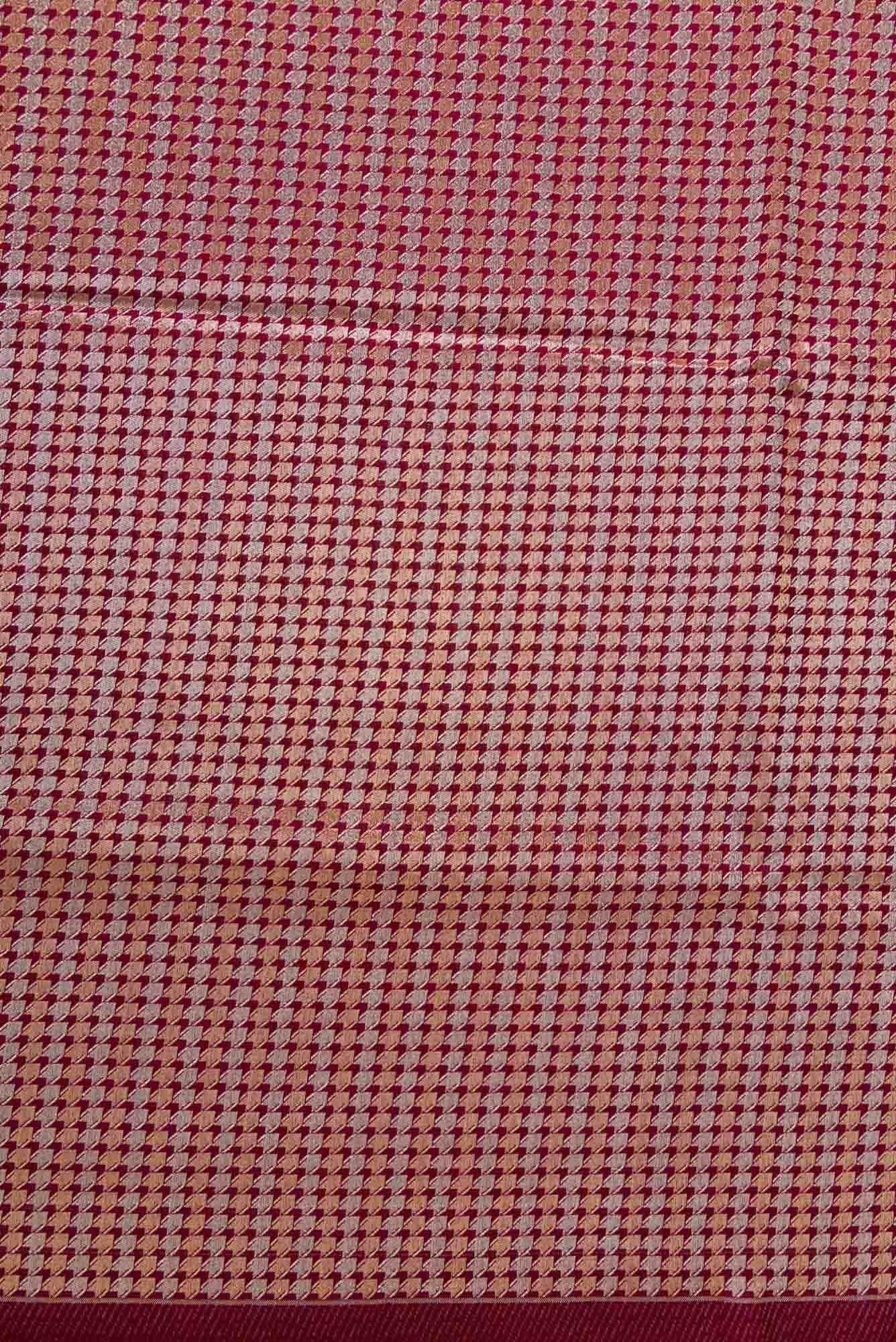 Maroon Blended Banarasi Silk Dress Material