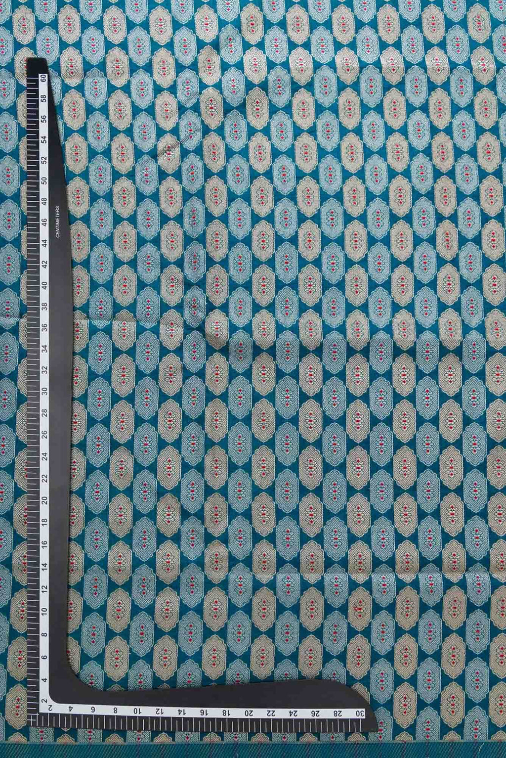 Blue Blended Banarasi Silk Dress Material