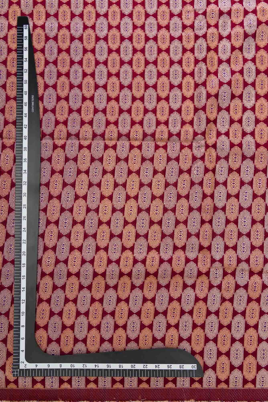 Maroon Blended Banarasi Silk Dress Material