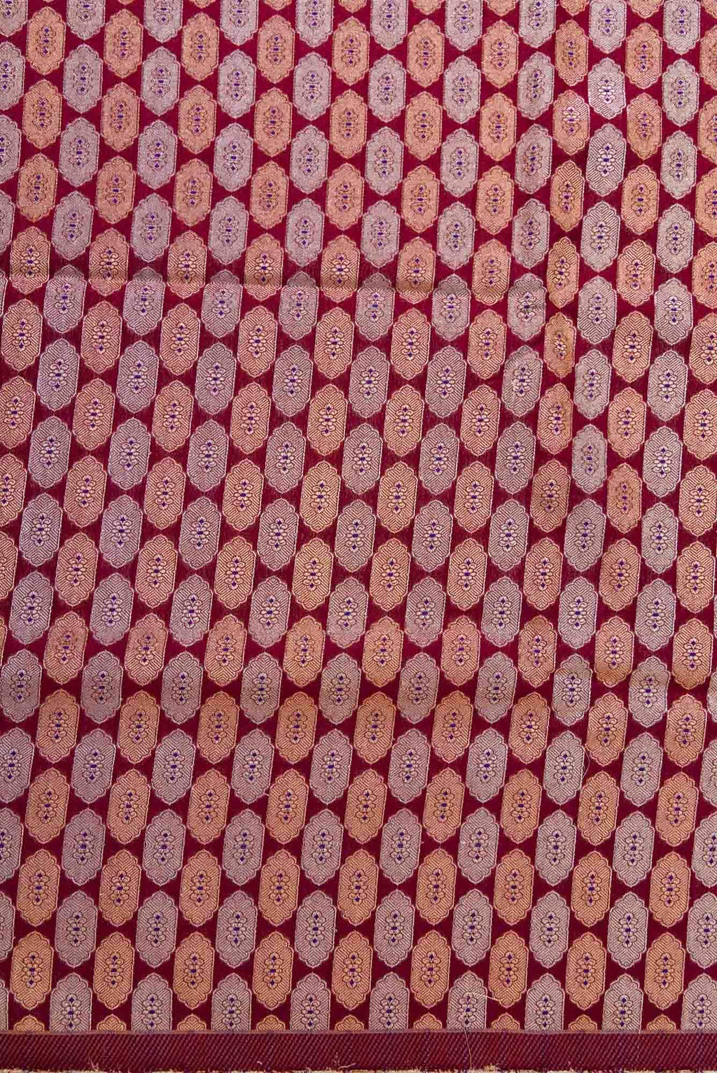 Maroon Blended Banarasi Silk Dress Material