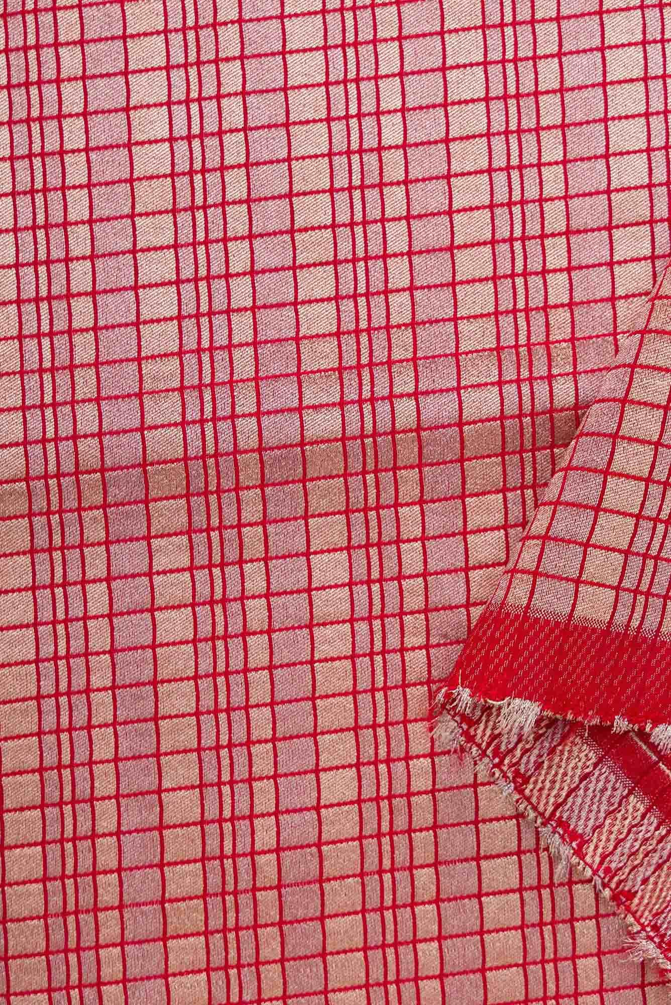 Maroon Blended Banarasi Silk Dress Material