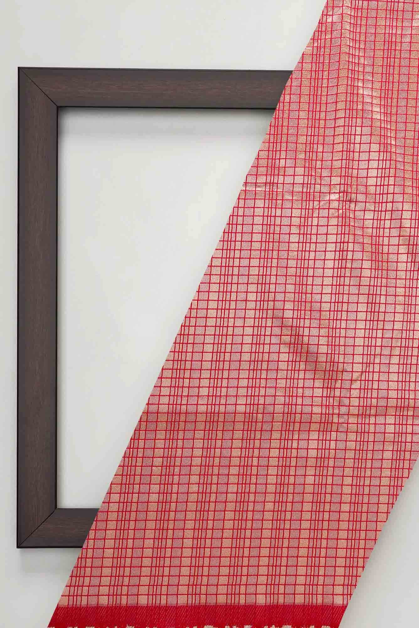 Maroon Blended Banarasi Silk Dress Material