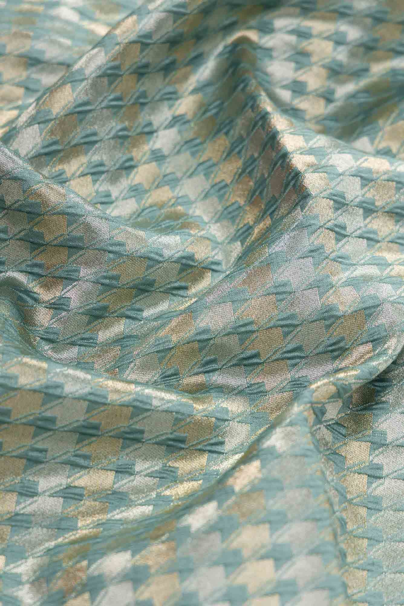 Blue Banarasi Silk Dress Material