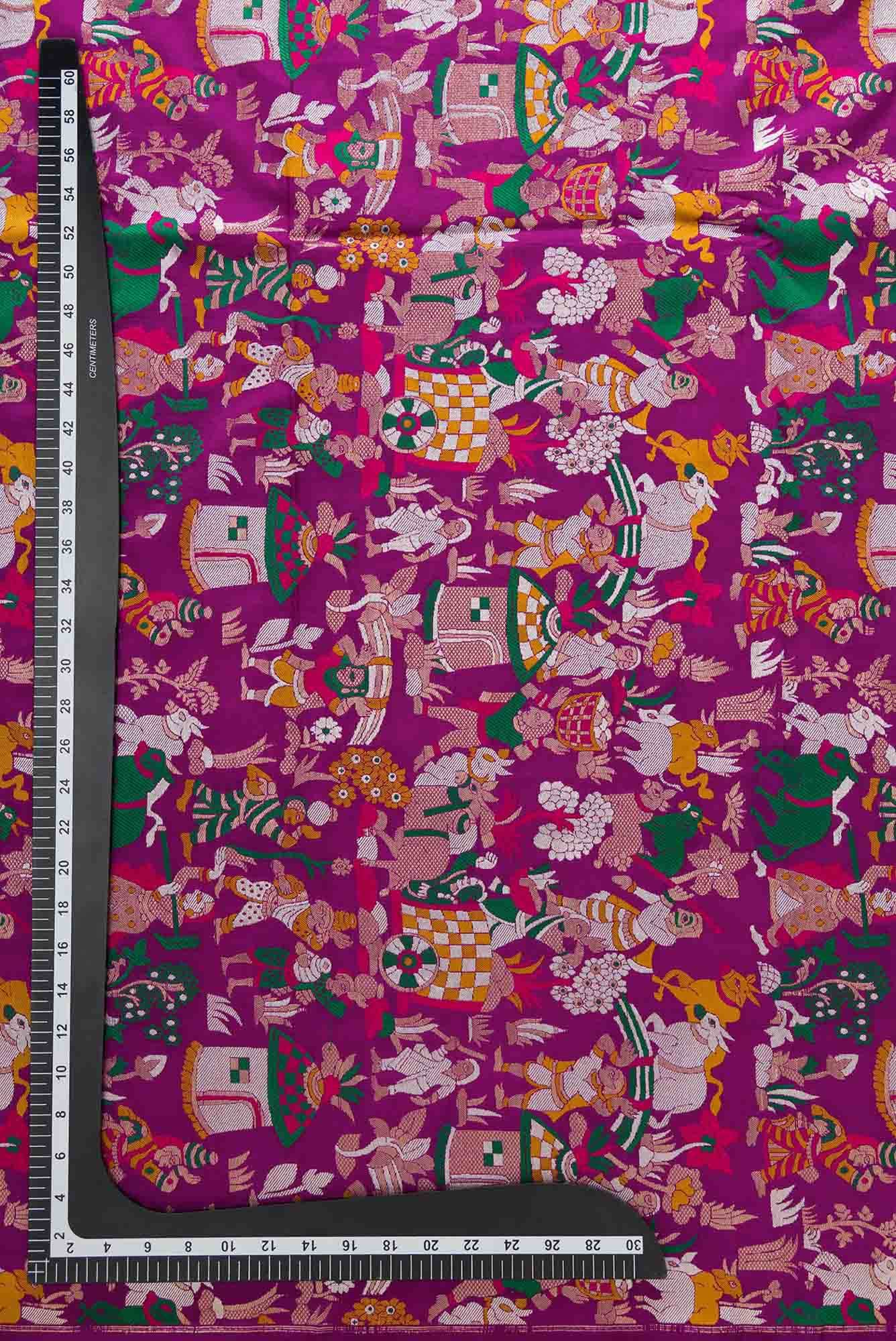Purple Banarasi Silk Dress Material
