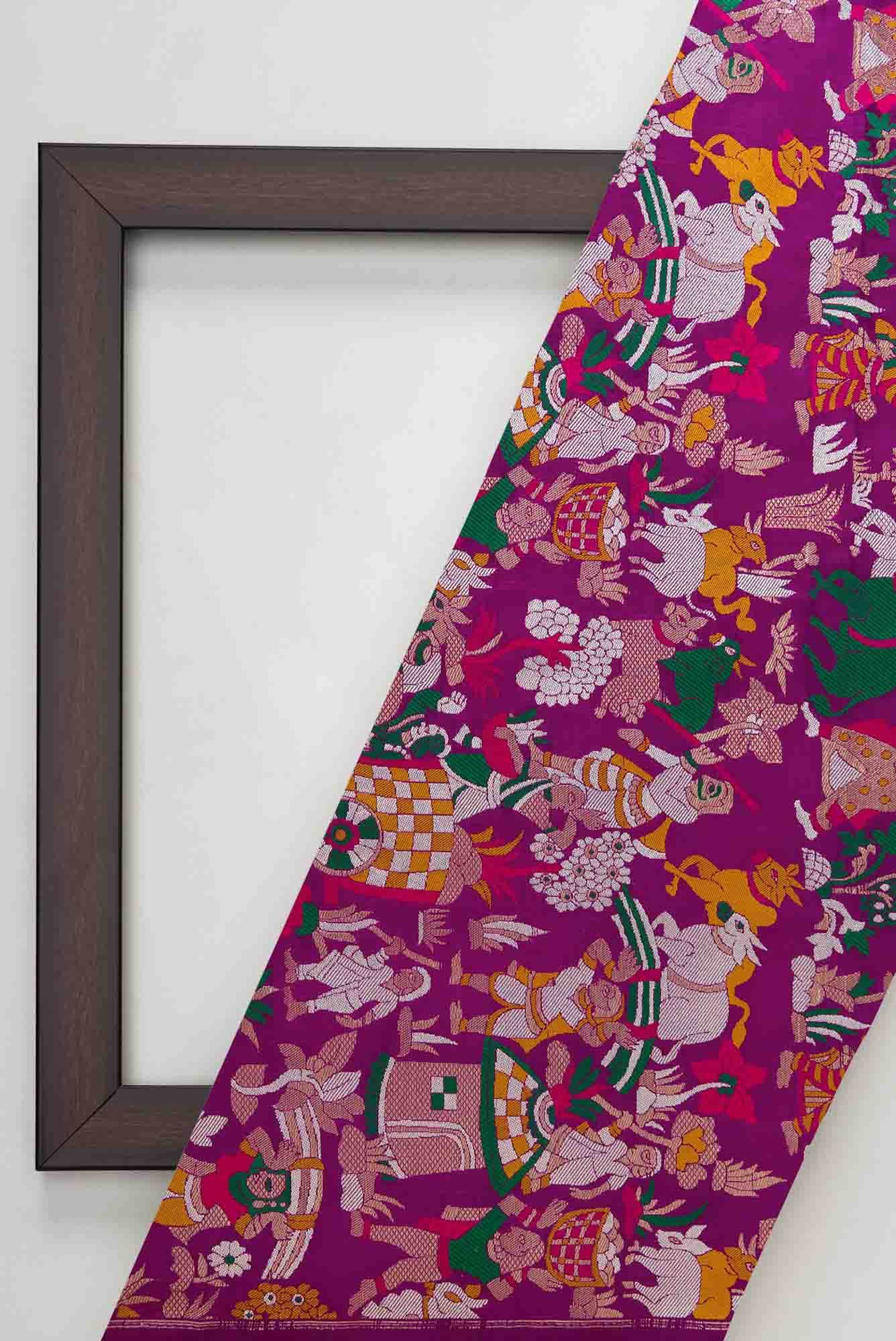 Purple Banarasi Silk Dress Material