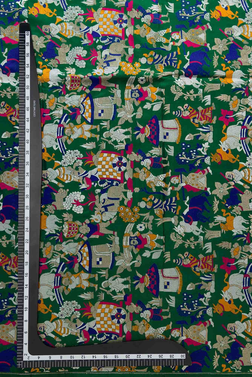 Green Banarasi Silk Dress Material