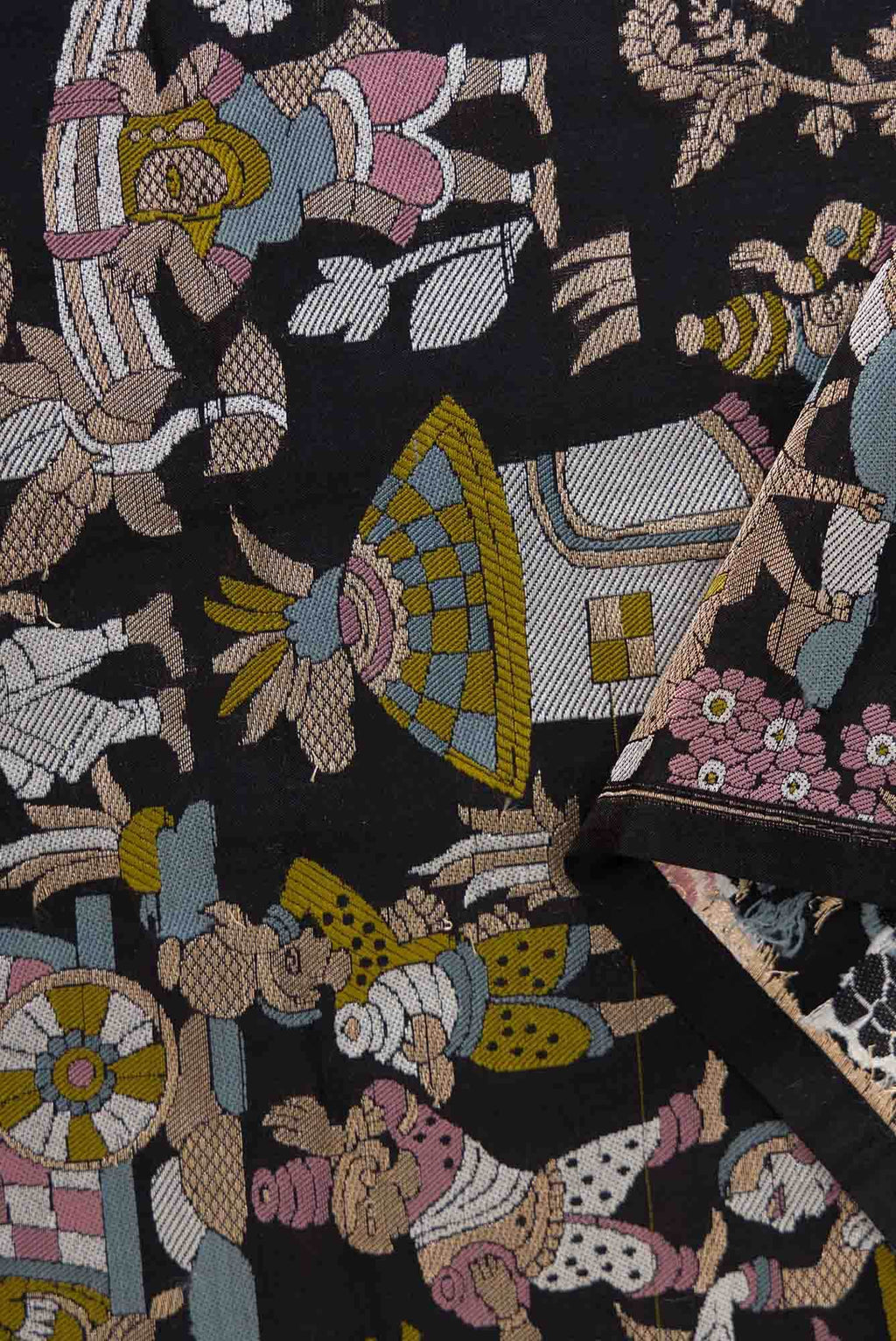 Black Banarasi Silk Dress Material