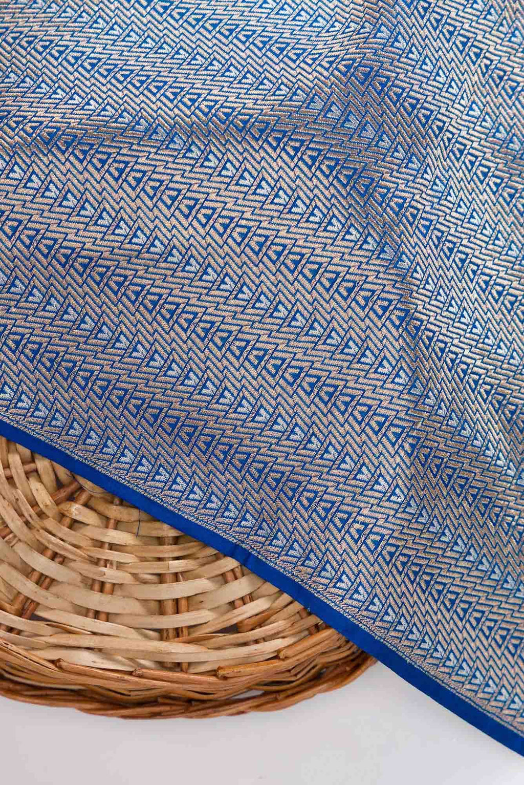 Royal Blue Banarasi Silk Dress Material