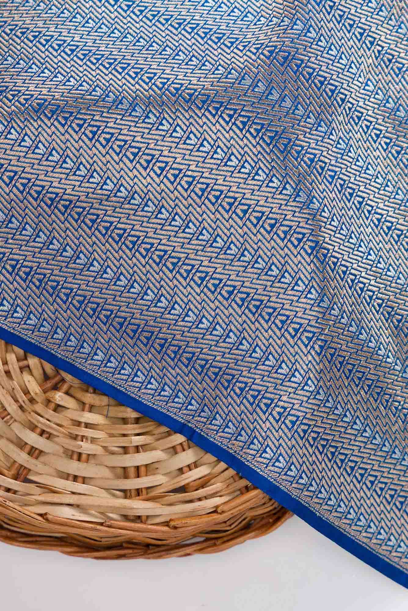 Royal Blue Banarasi Silk Dress Material
