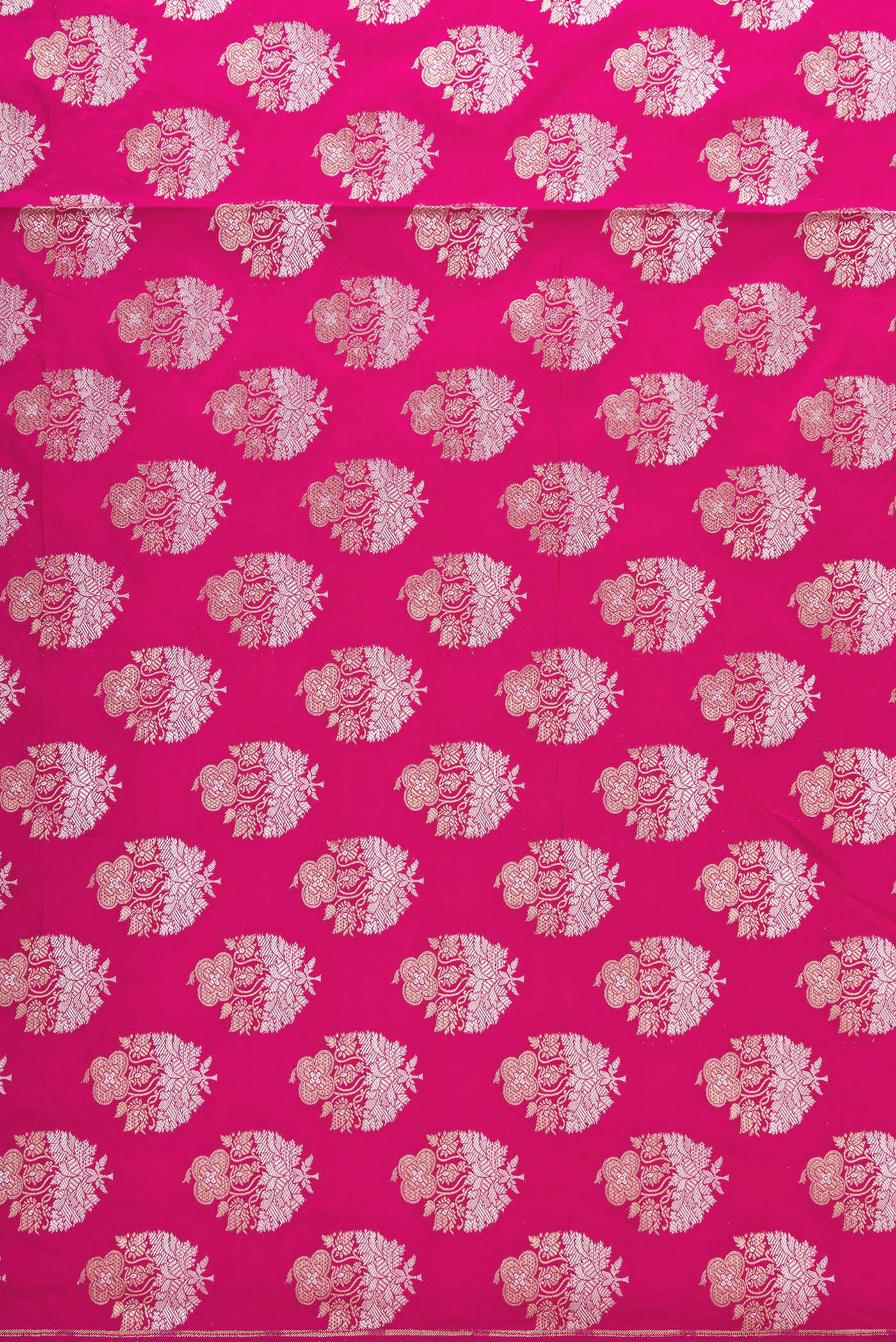 Rani Pink Banarasi Silk Dress Material