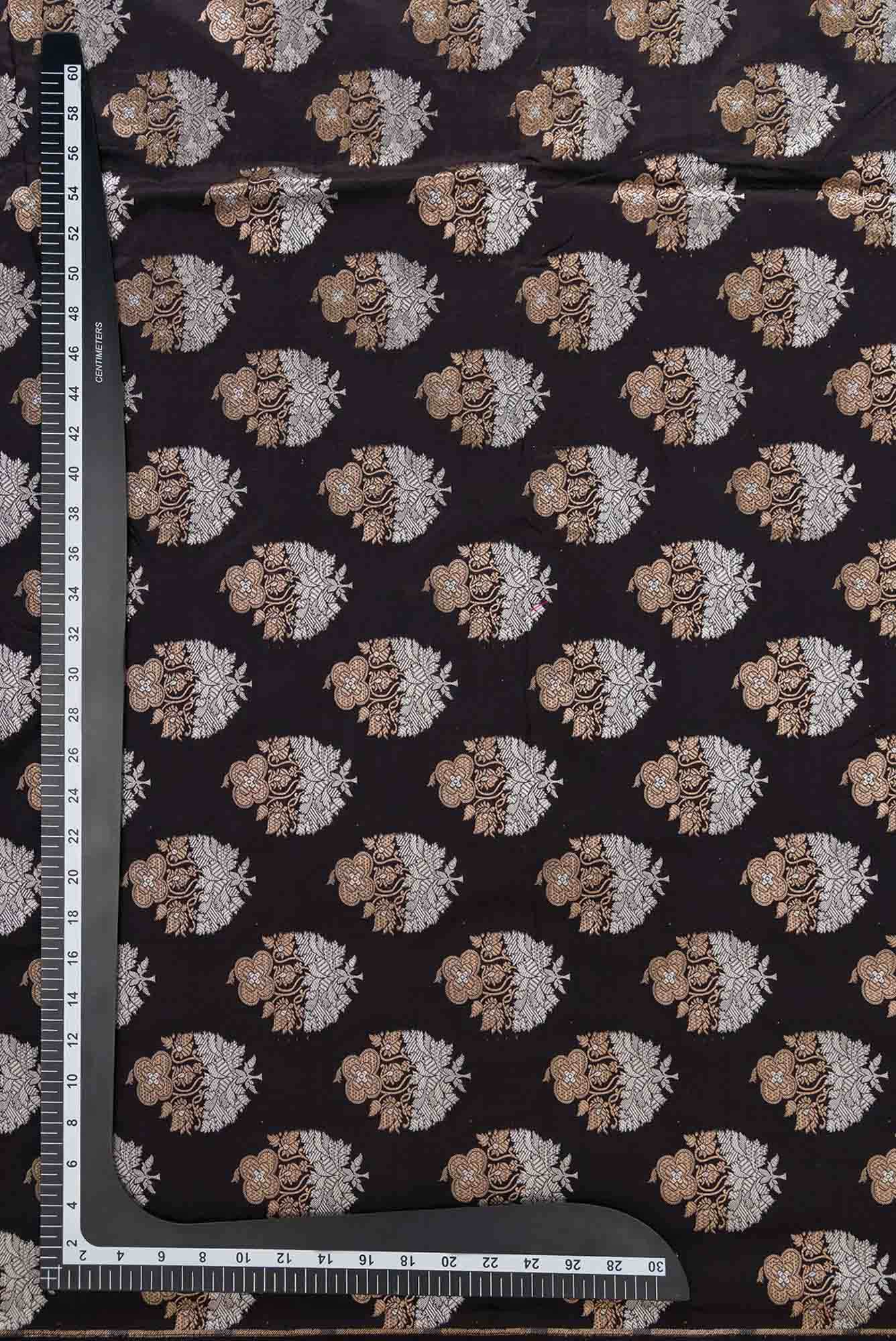 Black Banarasi Silk Dress Material