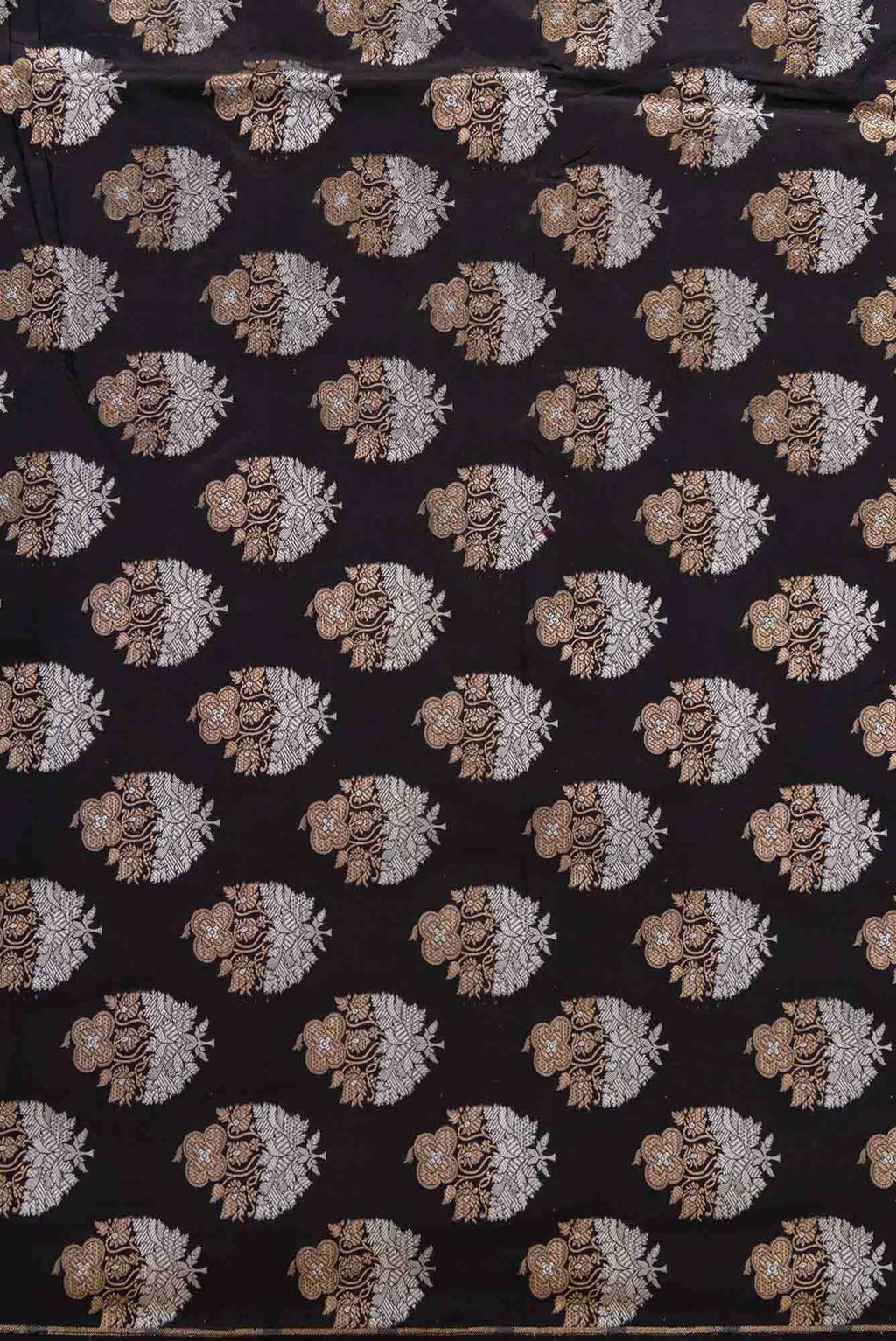 Black Banarasi Silk Dress Material