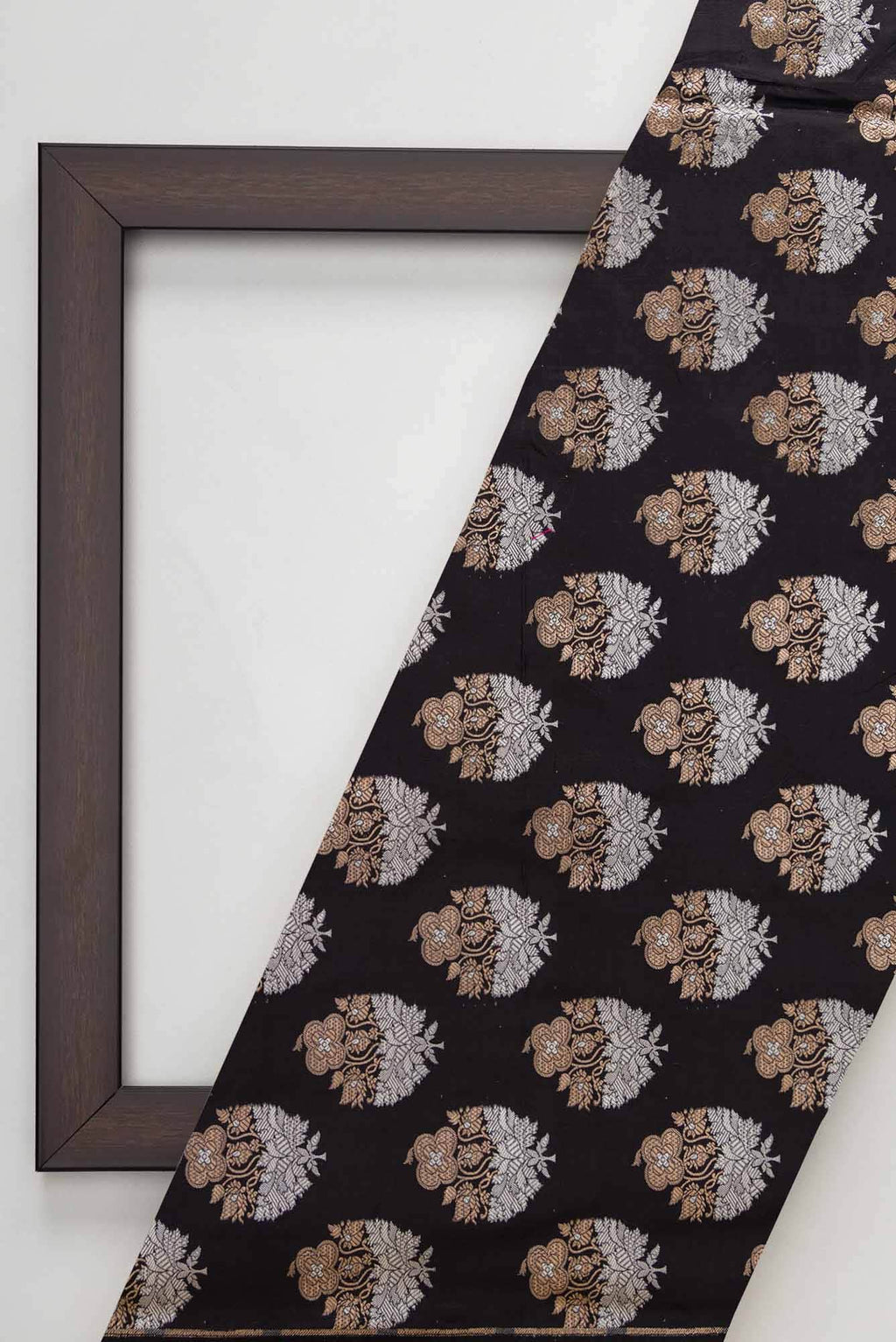 Black Banarasi Silk Dress Material