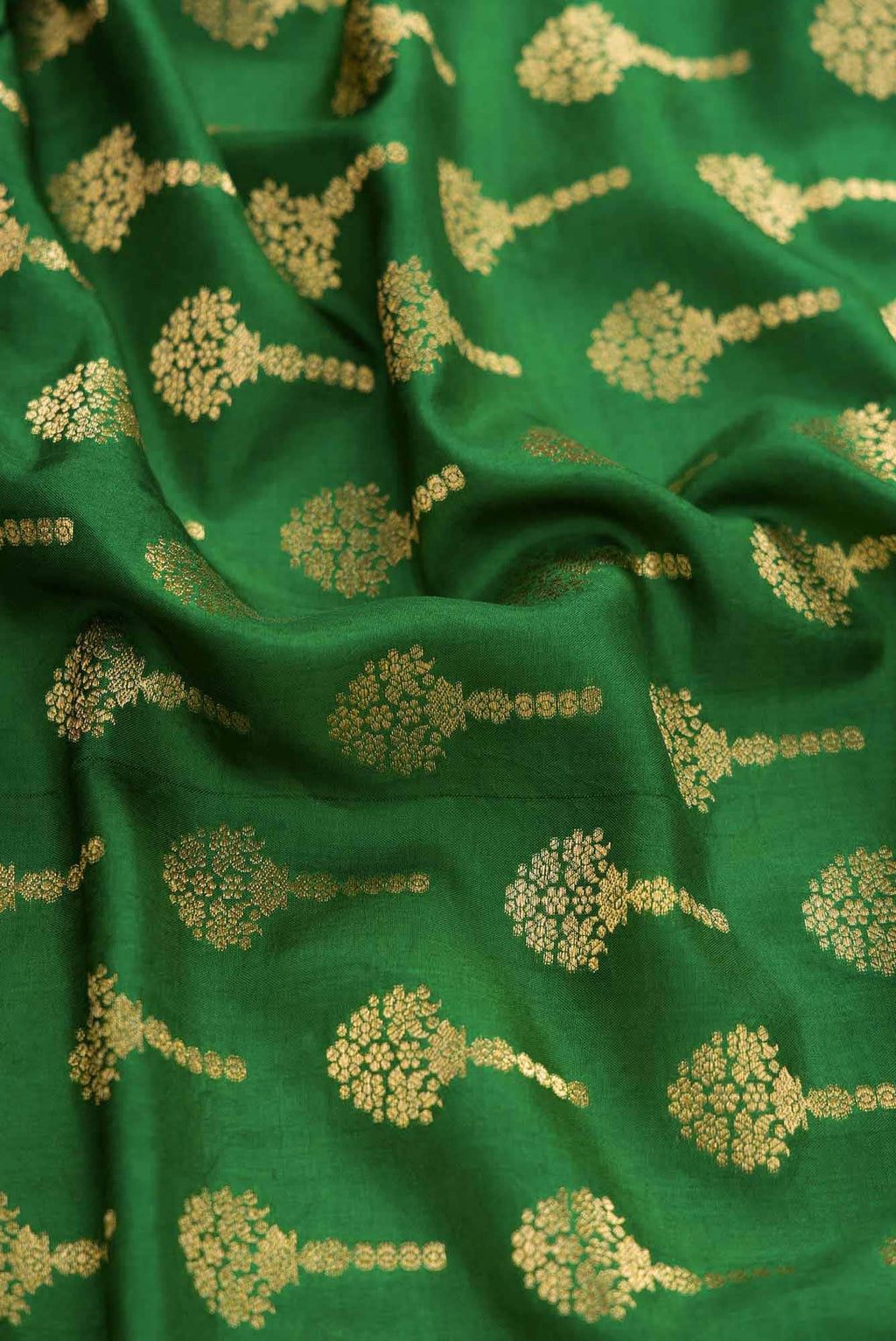 Green Banarasi Silk Dress Material