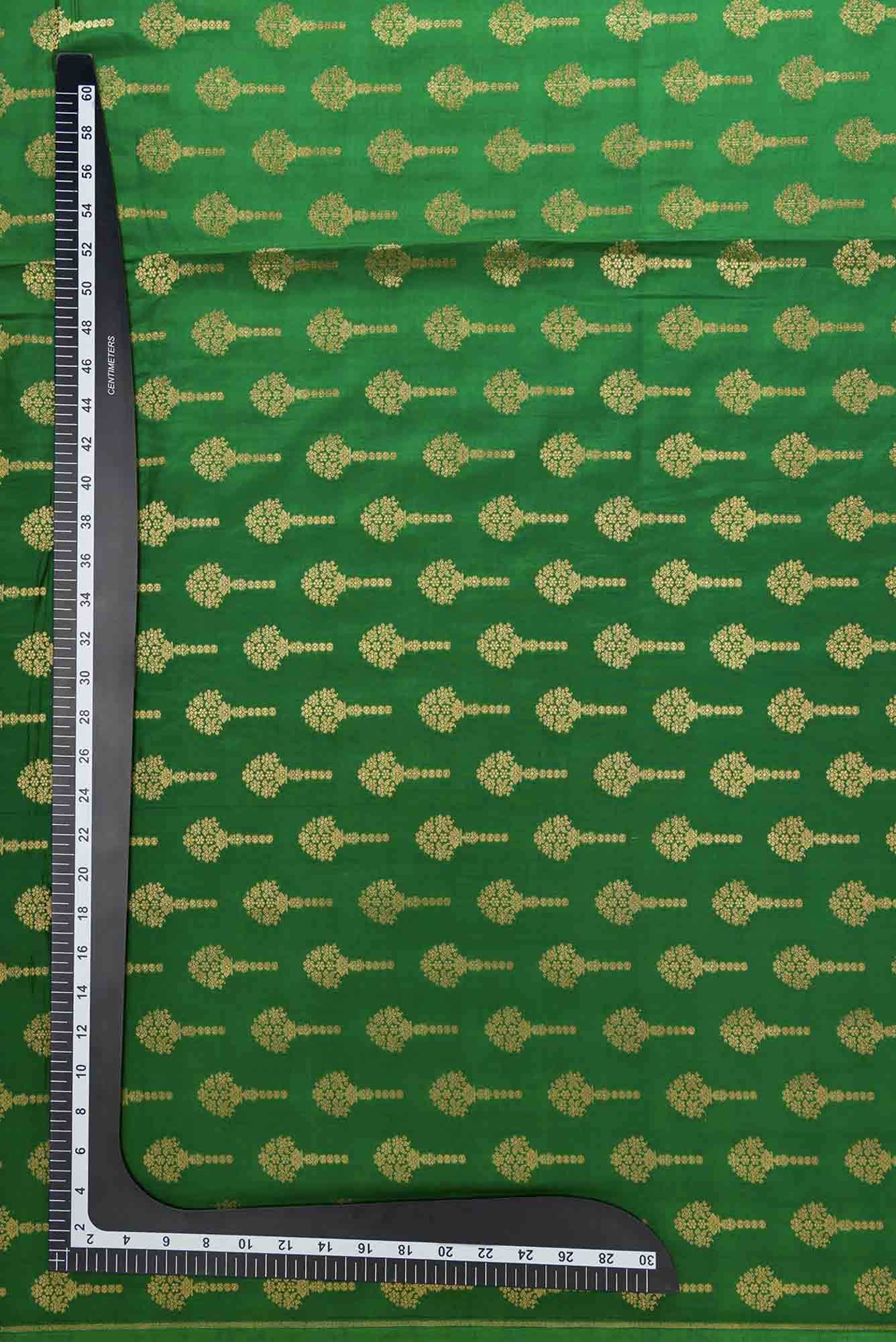 Green Banarasi Silk Dress Material