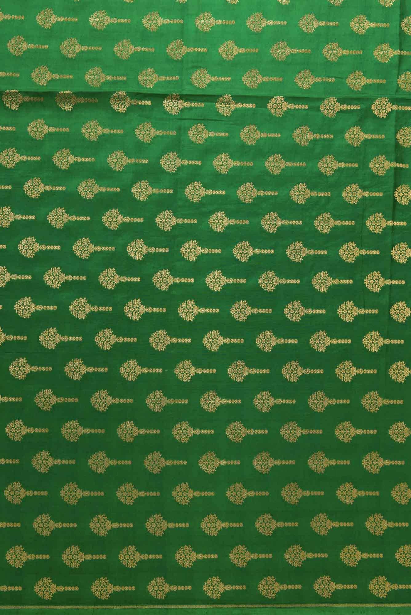 Green Banarasi Silk Dress Material