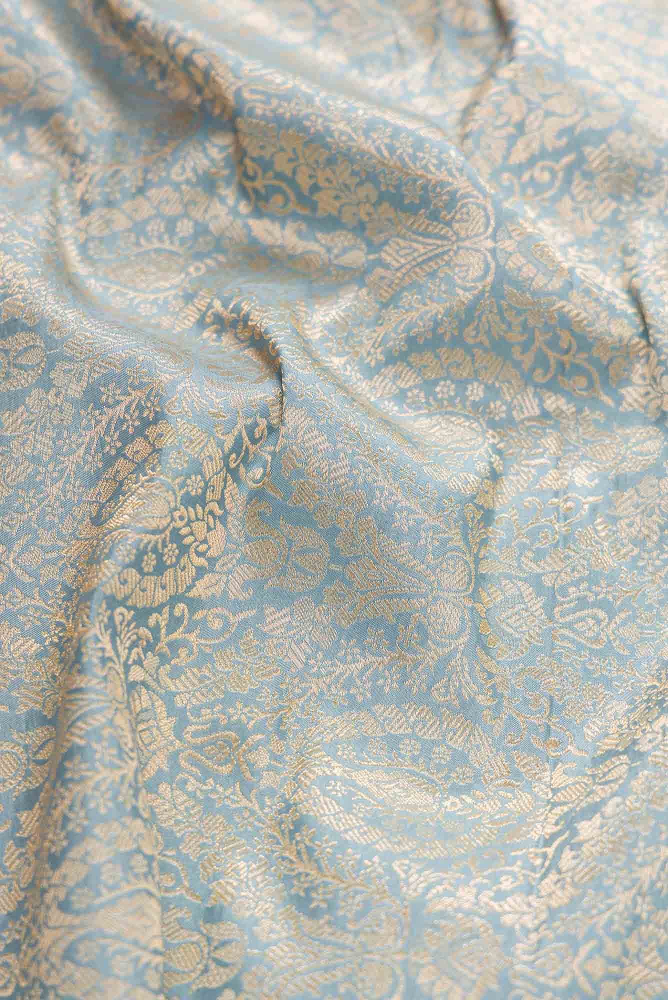 Maya Blue Banarasi Silk Dress Material
