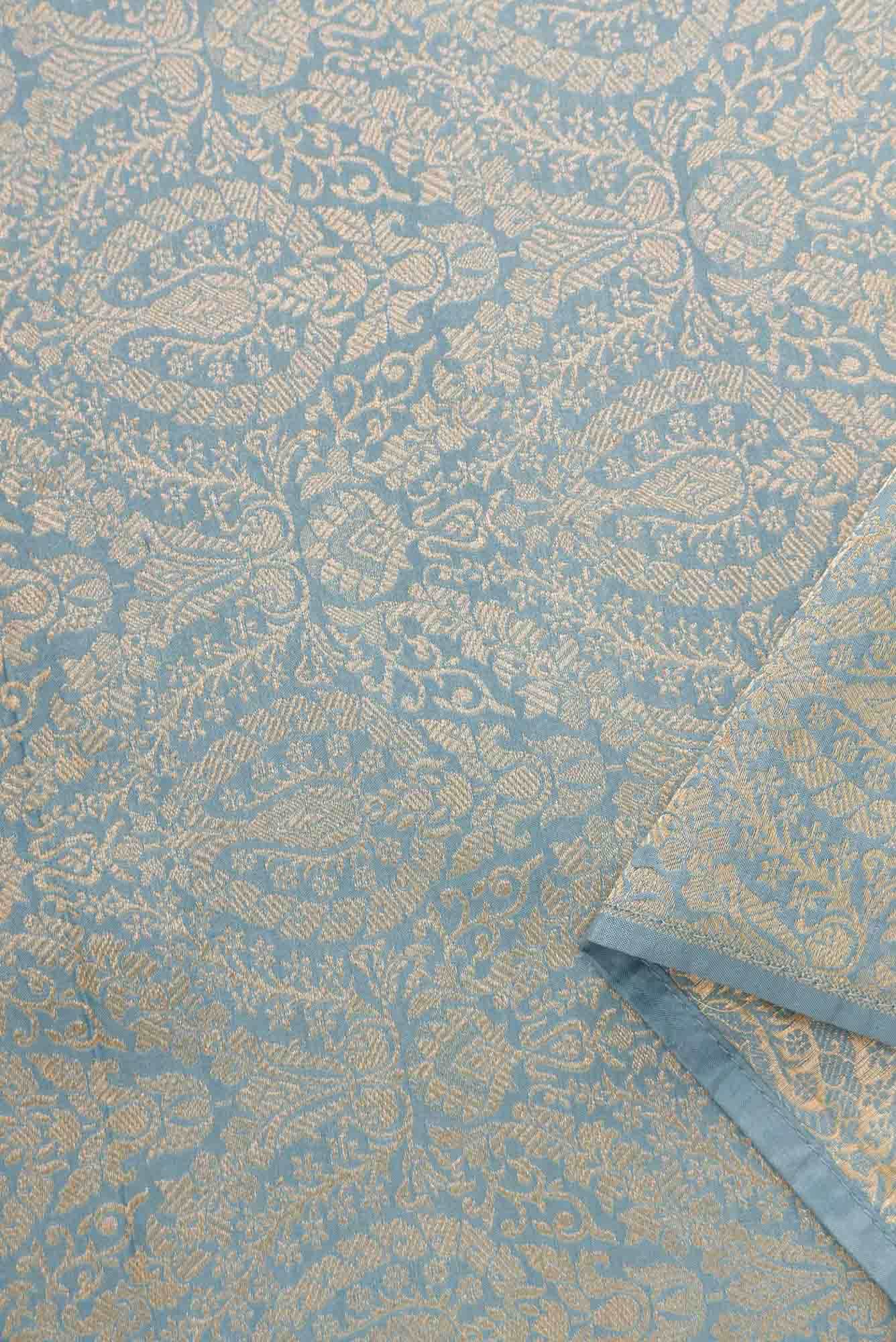 Maya Blue Banarasi Silk Dress Material
