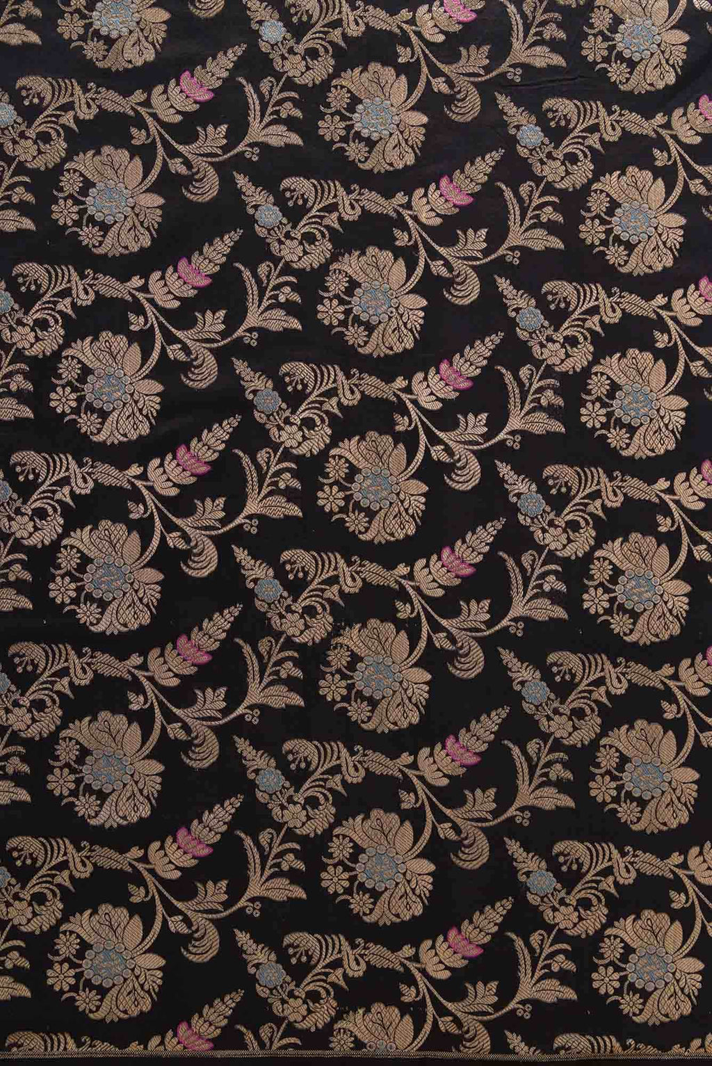 Black Banarasi Silk Dress Material