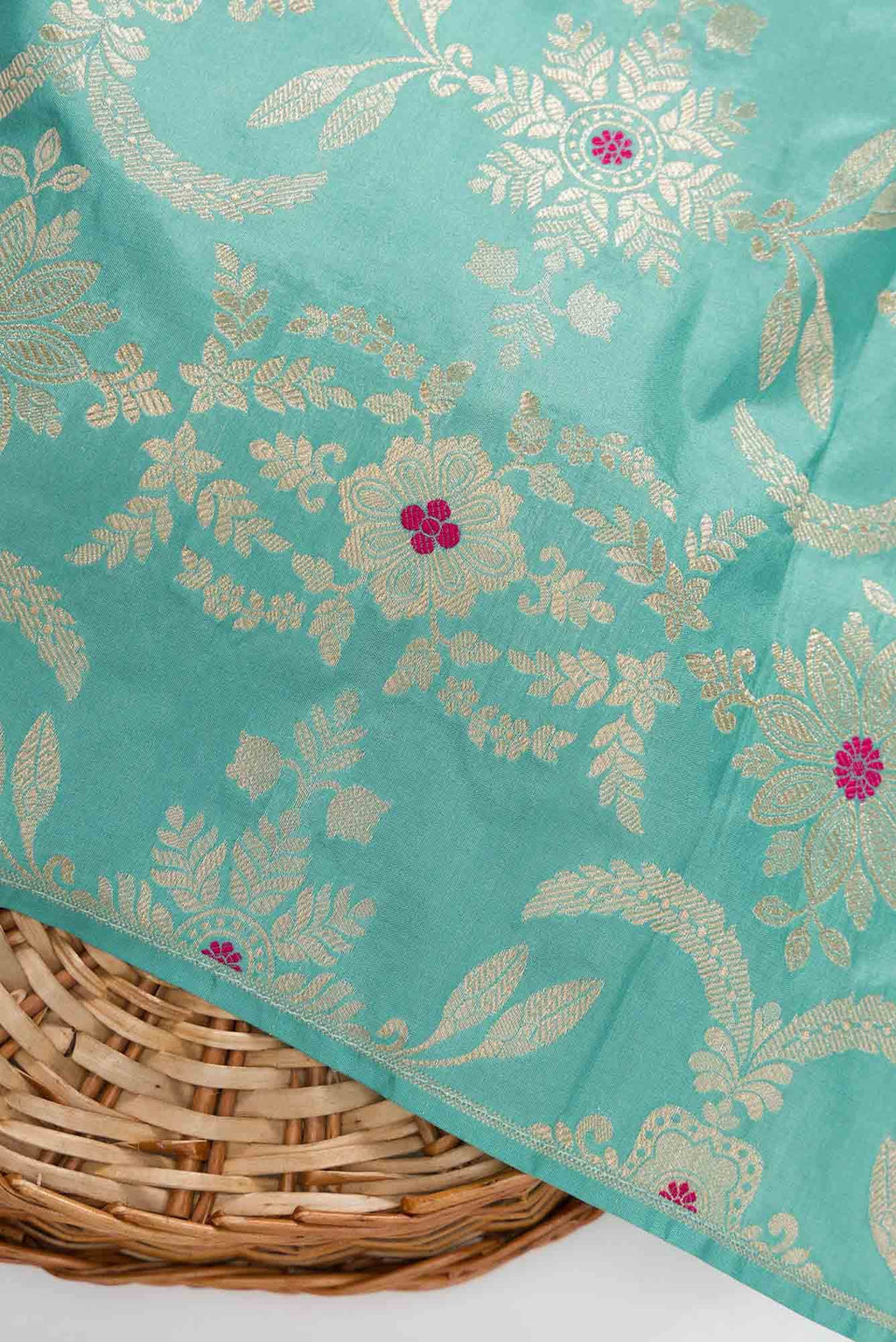 Blue Banarasi Silk Dress Material