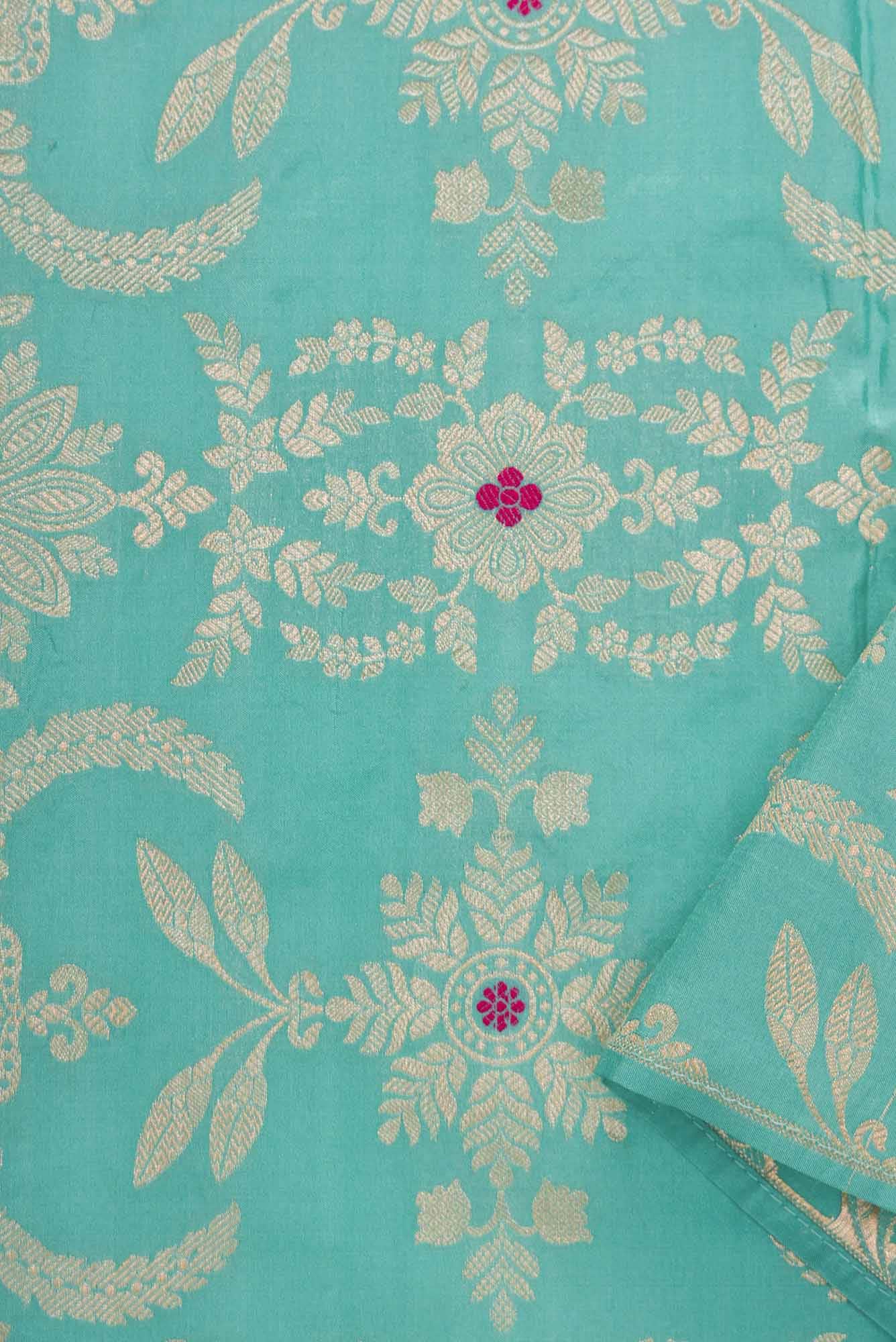 Blue Banarasi Silk Dress Material