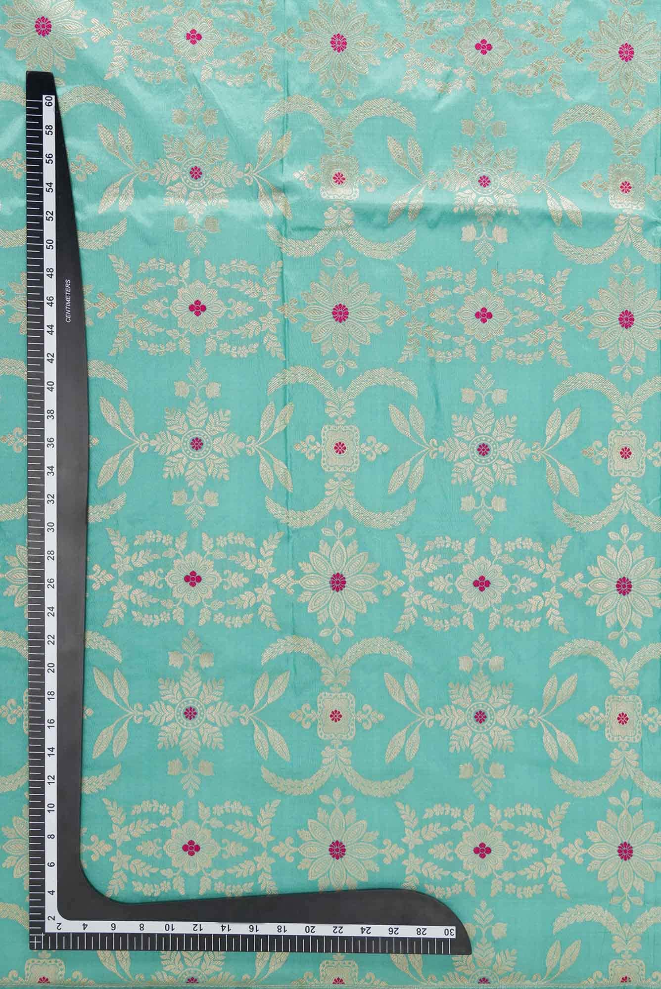 Blue Banarasi Silk Dress Material