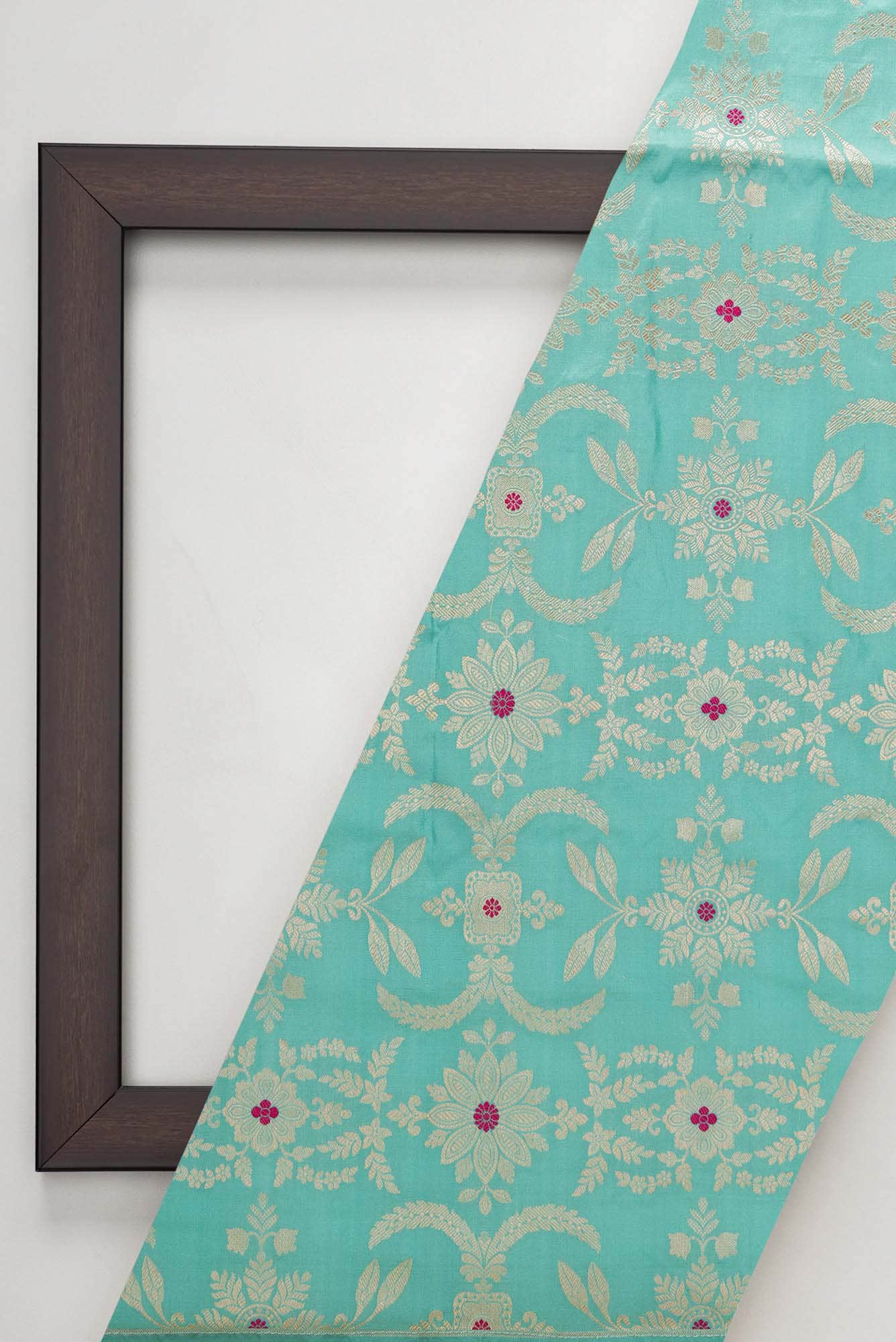 Blue Banarasi Silk Dress Material