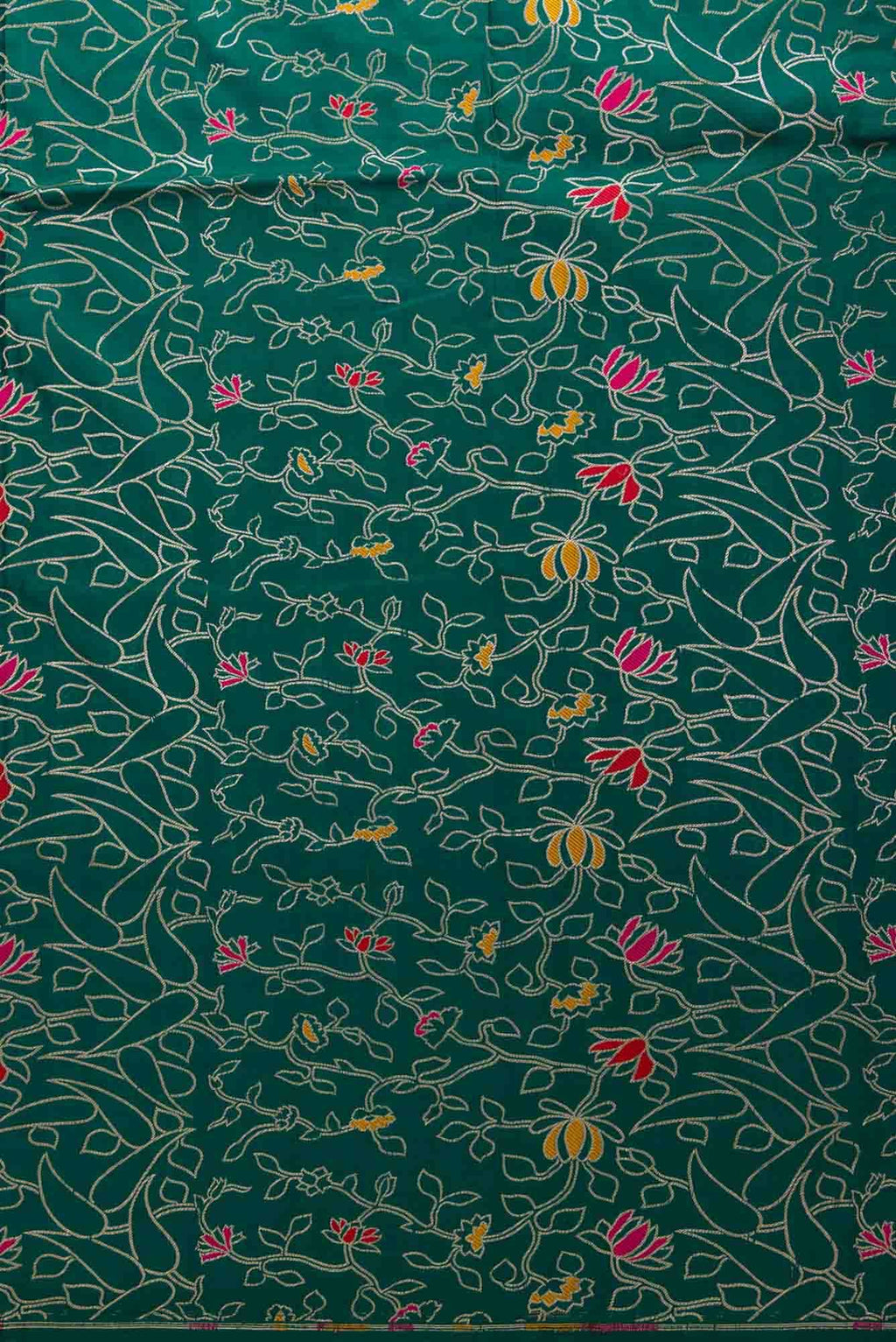 Green Banarasi Silk Dress Material