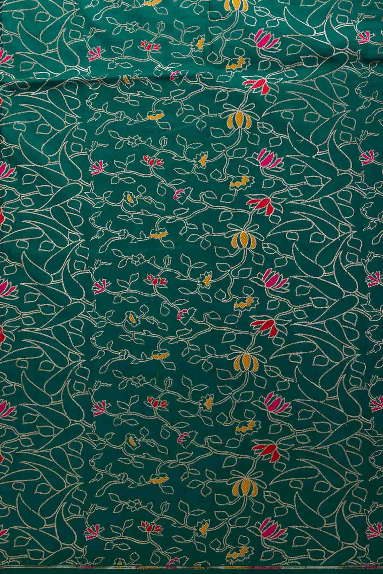 Green Banarasi Silk Dress Material