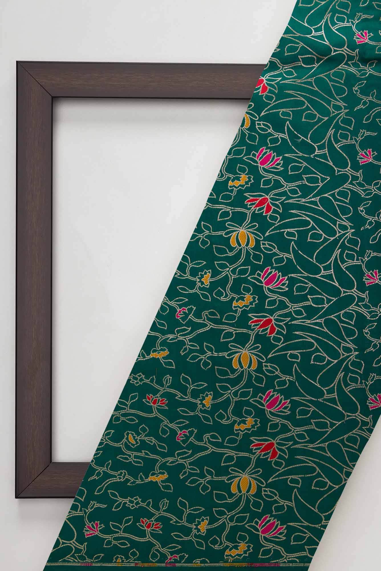 Green Banarasi Silk Dress Material