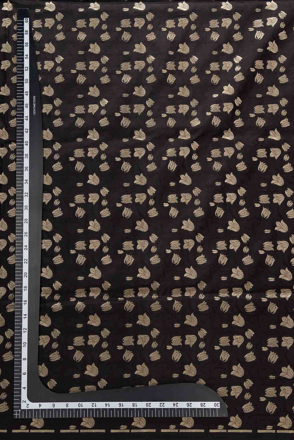 Black Banarasi Silk Dress Material