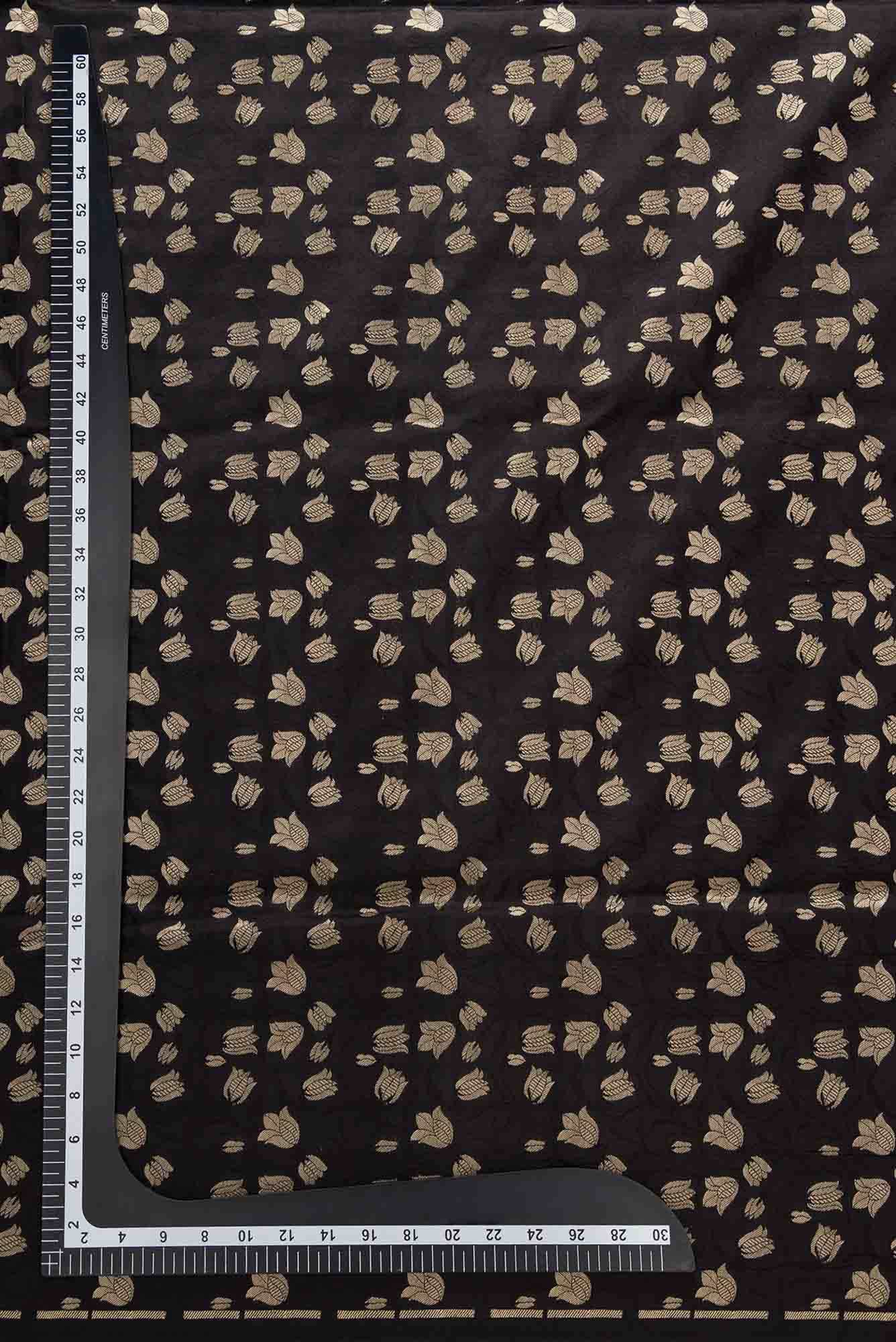 Black Banarasi Silk Dress Material