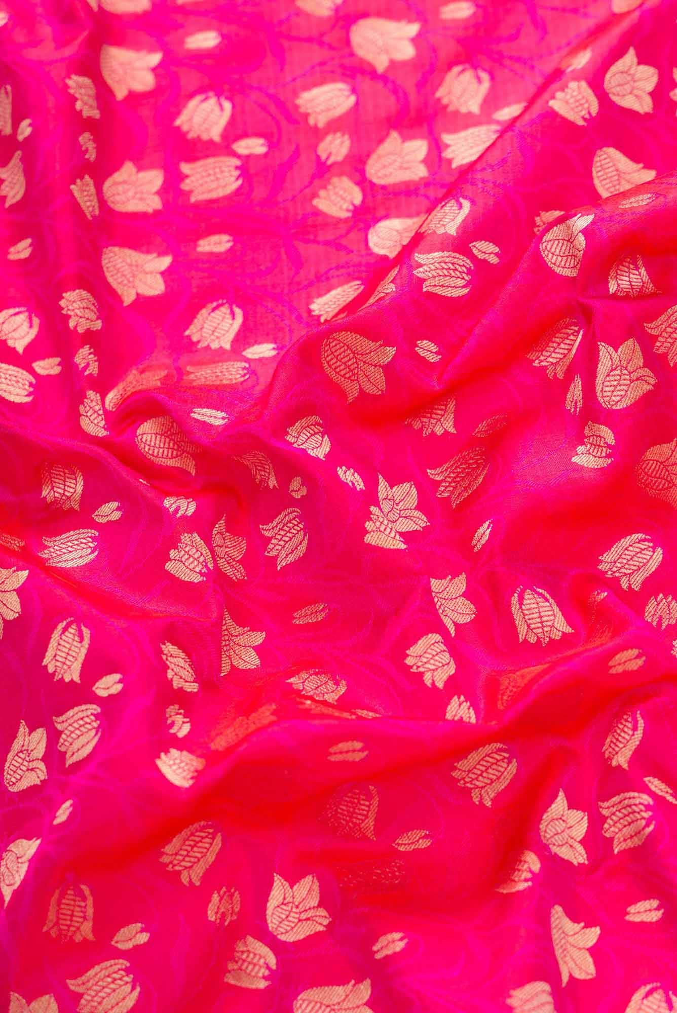 Pink Banarasi Silk Dress Material