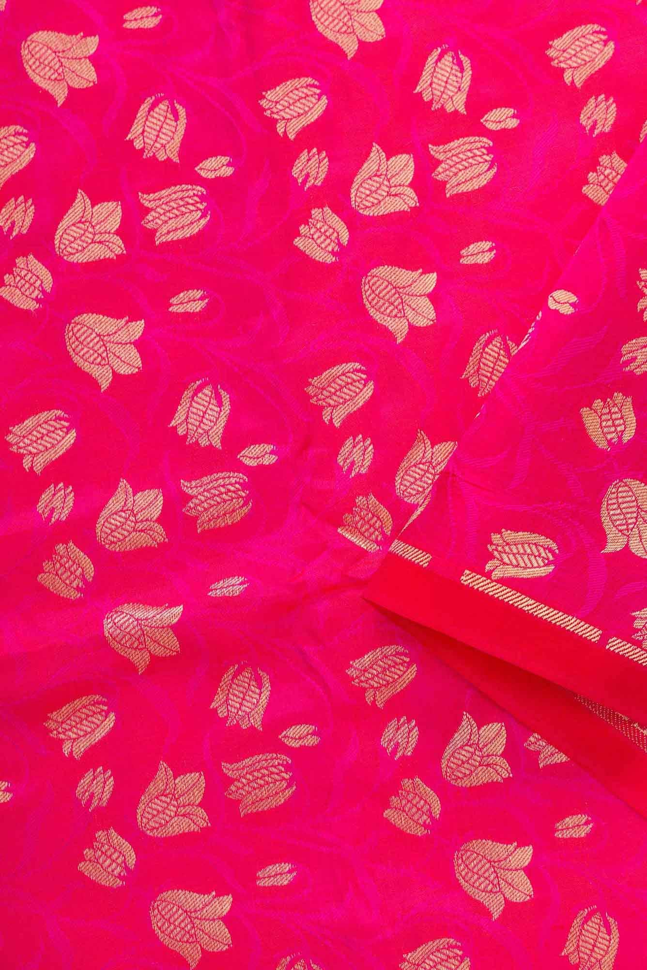 Pink Banarasi Silk Dress Material
