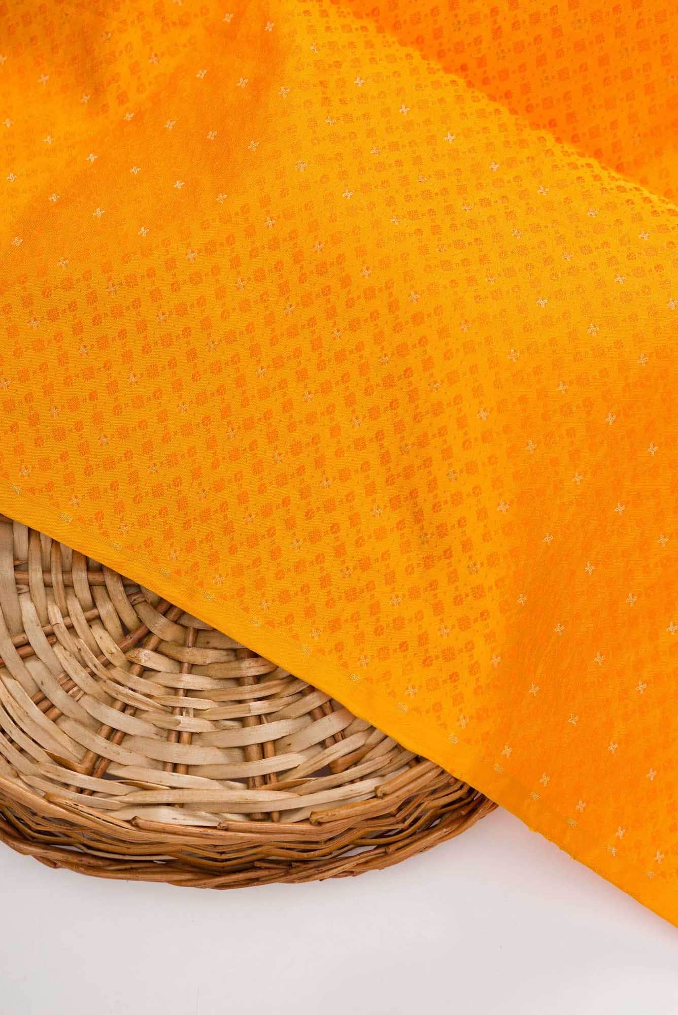 Yellow Banarasi Silk Dress Material