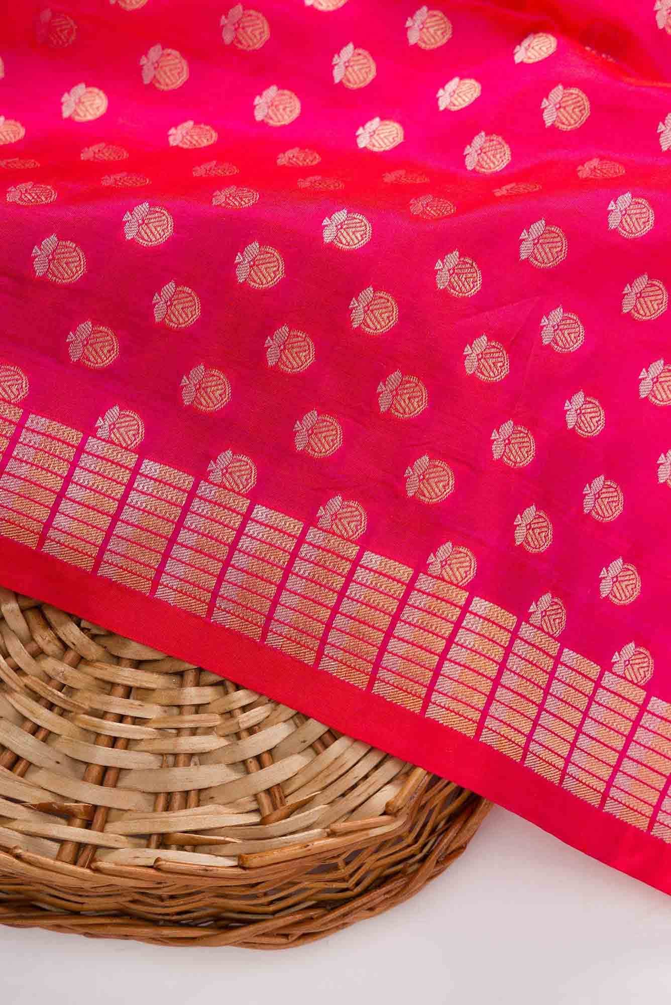 Pink Banarasi Silk Dress Material