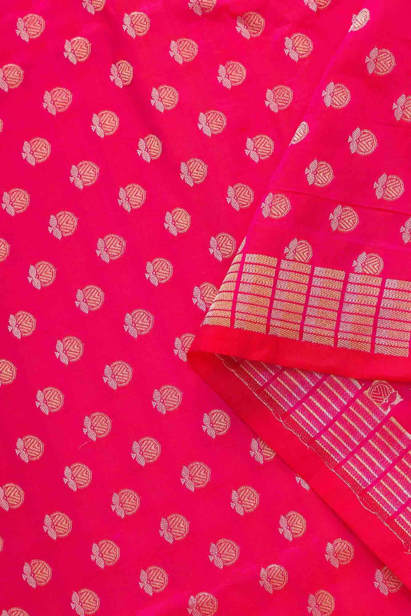 Pink Banarasi Silk Dress Material