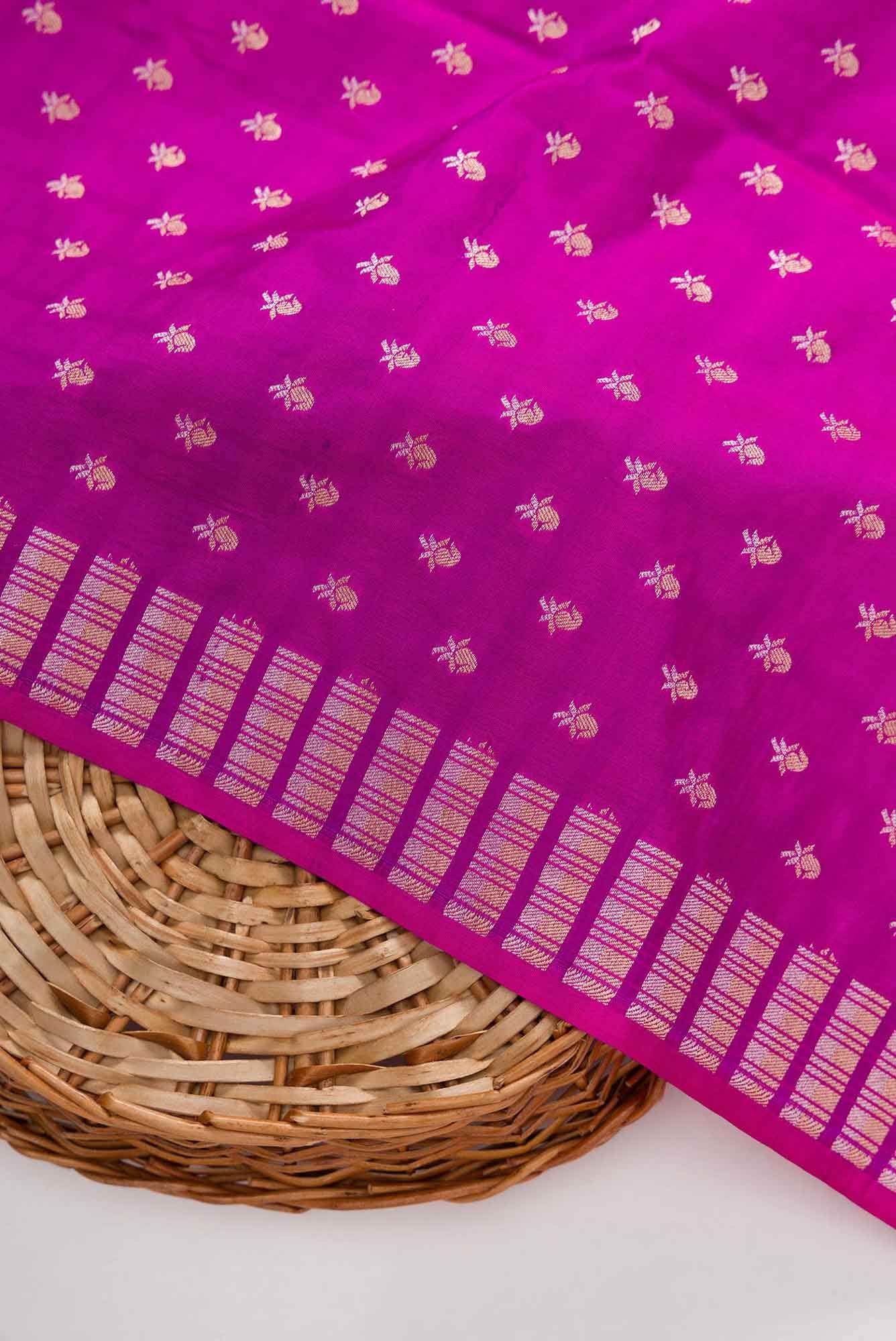 Purple Banarasi Silk Dress Material