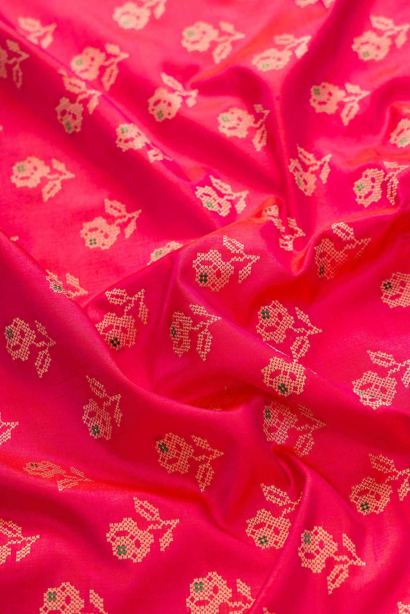 Pink Banarasi Silk Dress Material