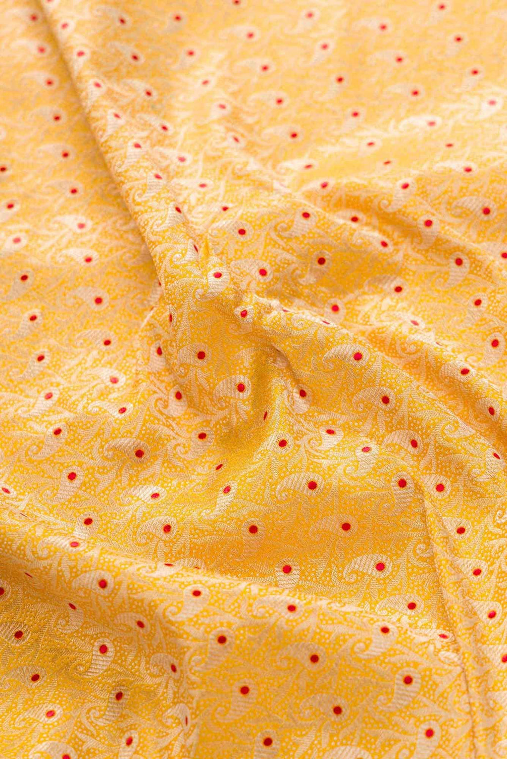 Yellow Banarasi Silk Dress Material